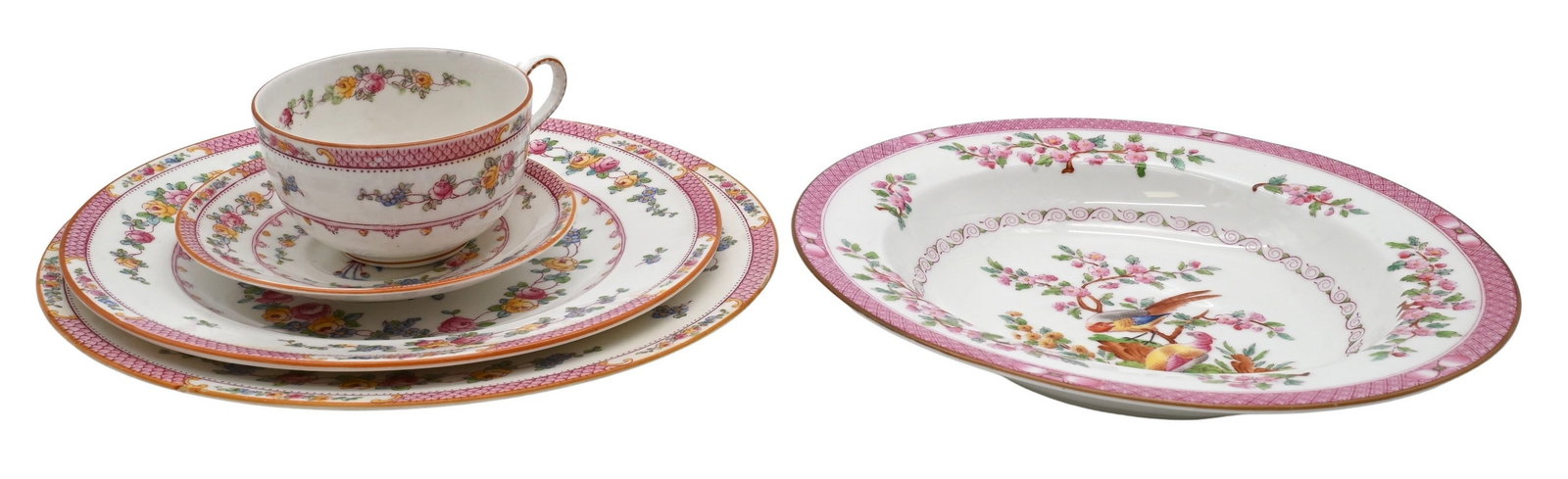 99 Piece Assembled George Jones & Sons "Paradise" Porcelain Dinner Service (1 of 8)