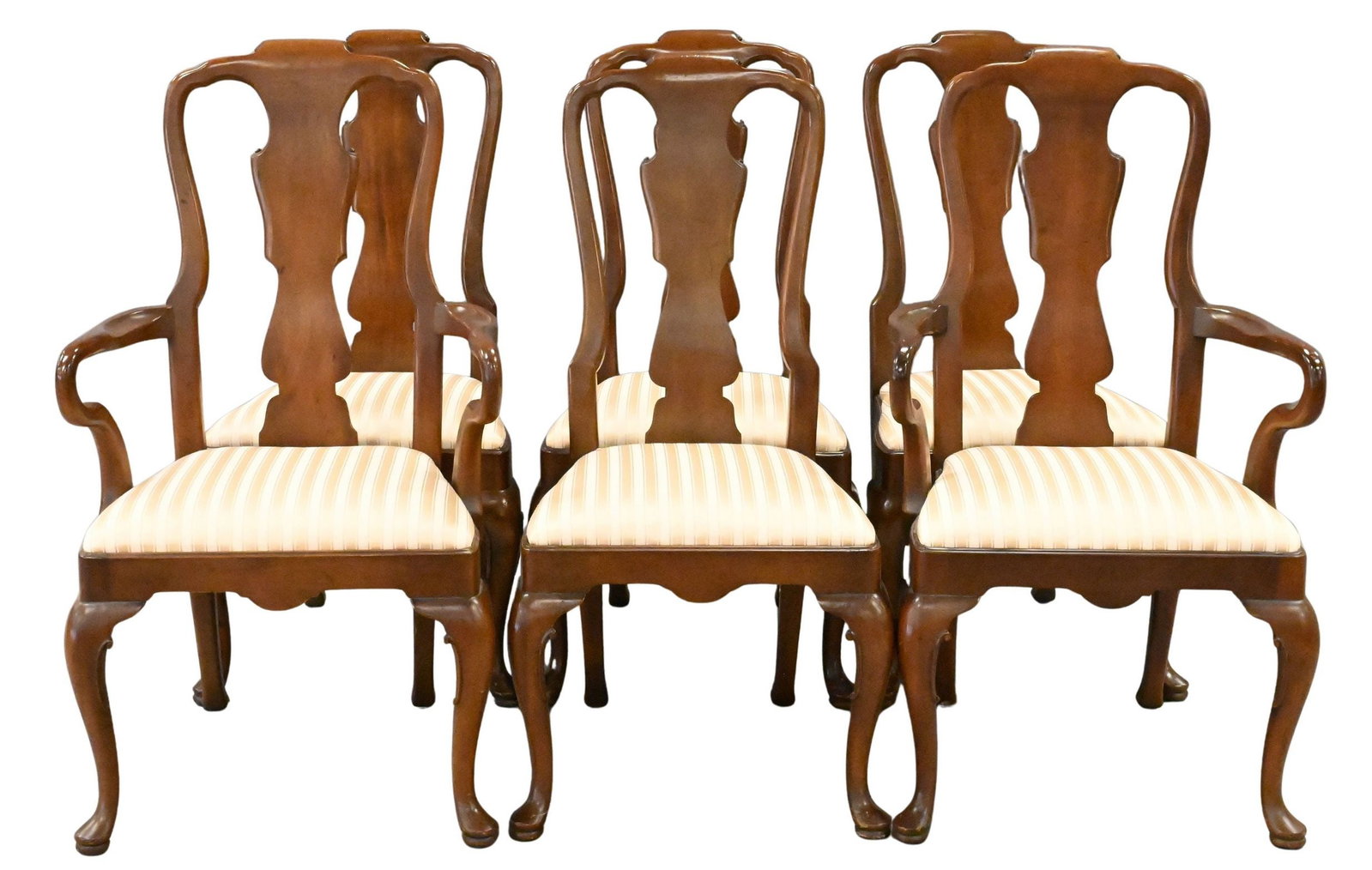 Henredon Set of Eight Mahogany Queen Anne Style Dining Chairs (1 of 7)