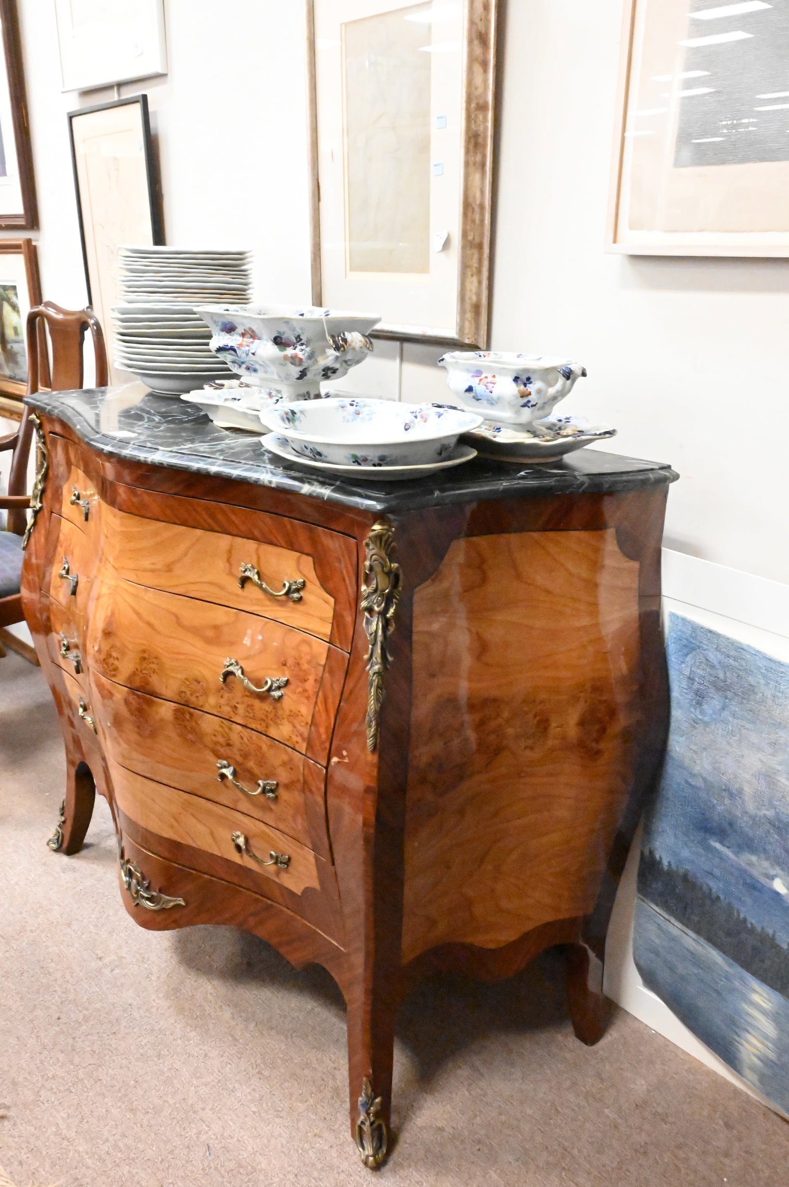 Louis XV Style Marble Top Commode - 4