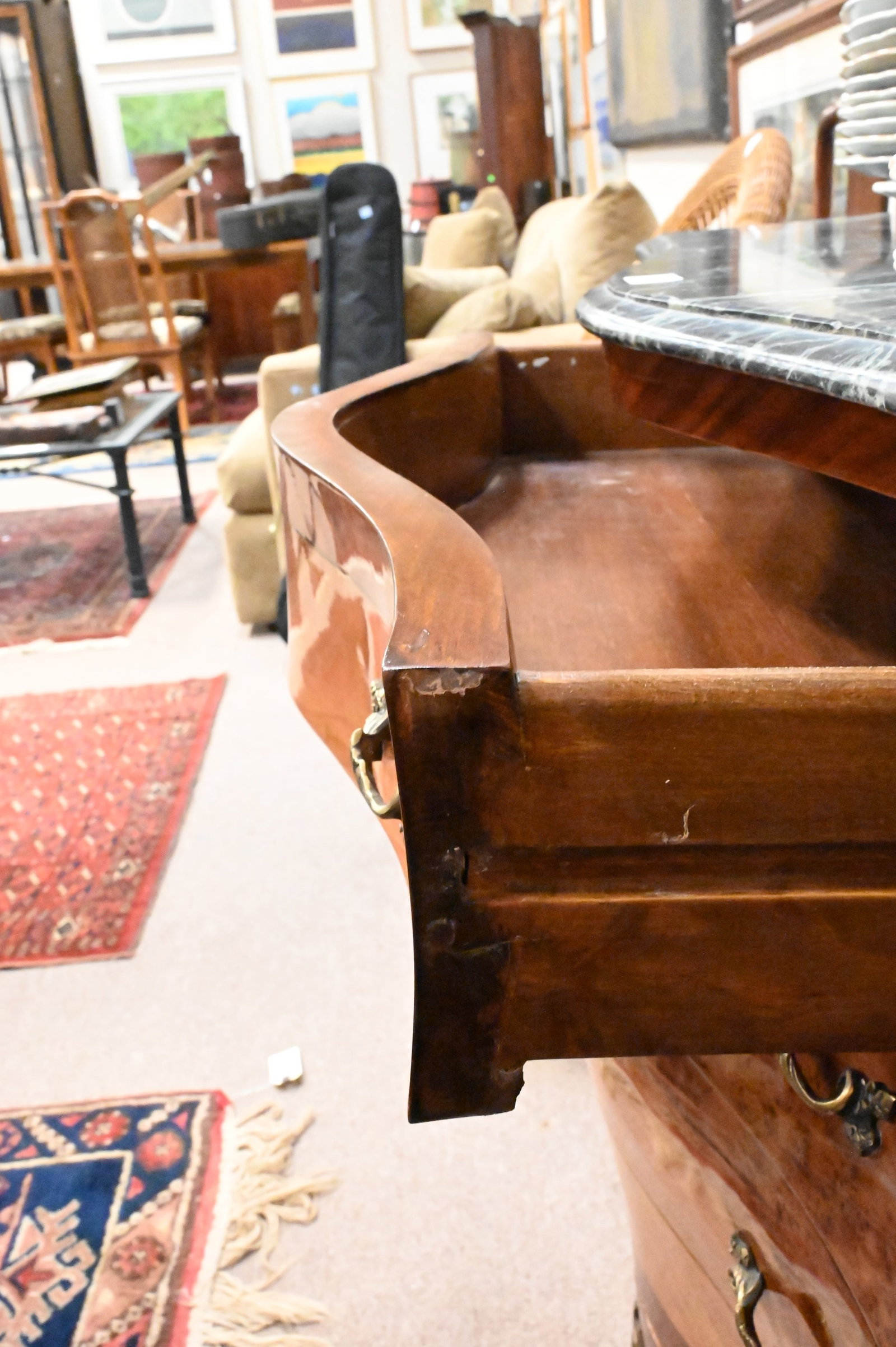 Louis XV Style Marble Top Commode - 5