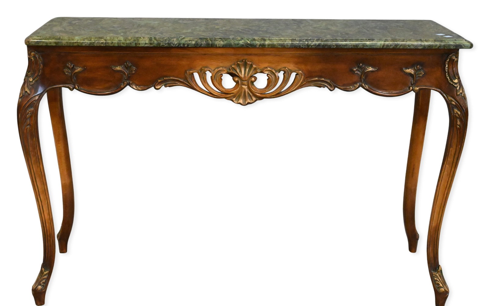Louis XV Style Green Marble Top Console Table (1 of 4)