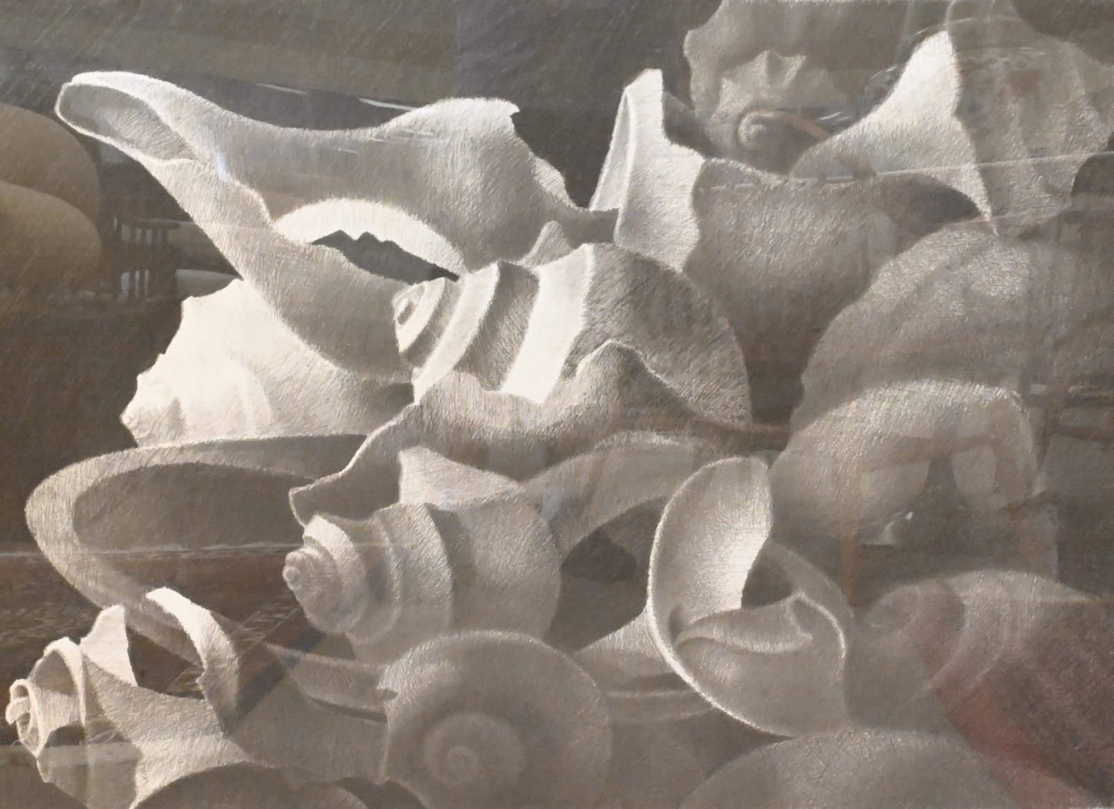 Richard Chiriani (American B.1942): Richard Chiriani (American B.1942) "Shell Space" Lithograph, edition 32/60 32" x 41" frame Provenance: Property from a Private Collection Tibor de Nagy Gallery, Inc. 29 W. 57th St. New York, NY