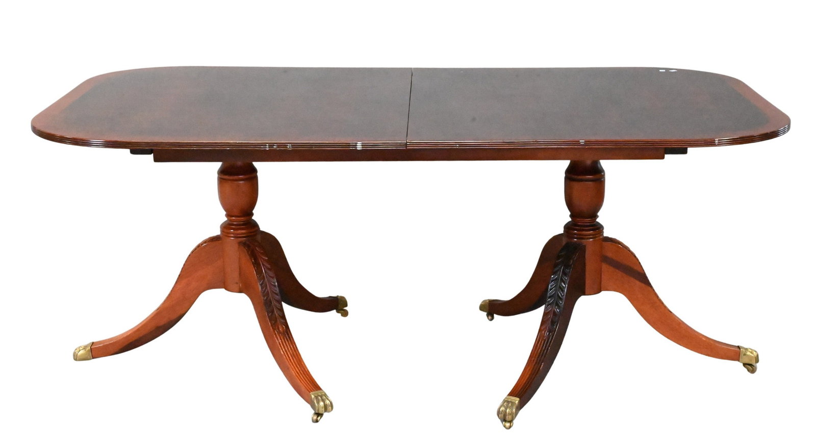 Double Pedestal Inlaid Dining Table (1 of 7)