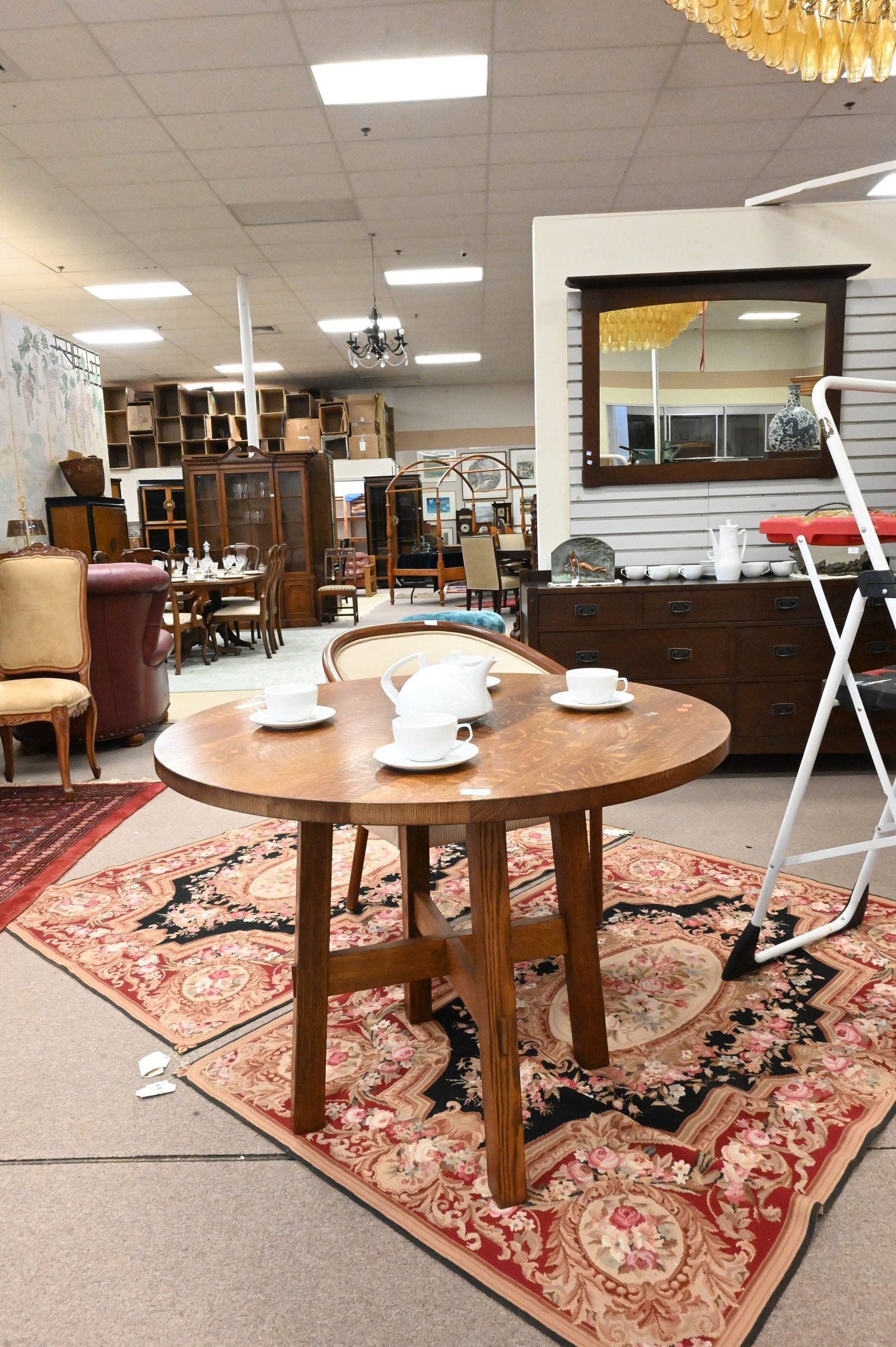 Stickley Oak Round Center Table - 2