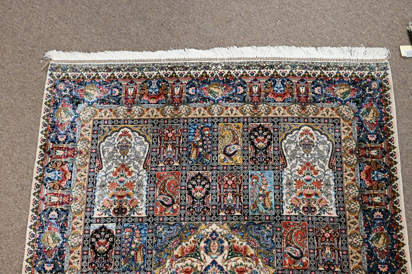 Persian Style Rectangular Silk Rug - 3