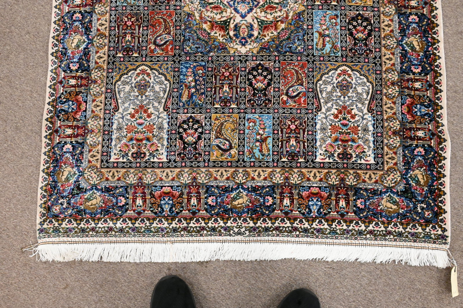 Persian Style Rectangular Silk Rug - 5