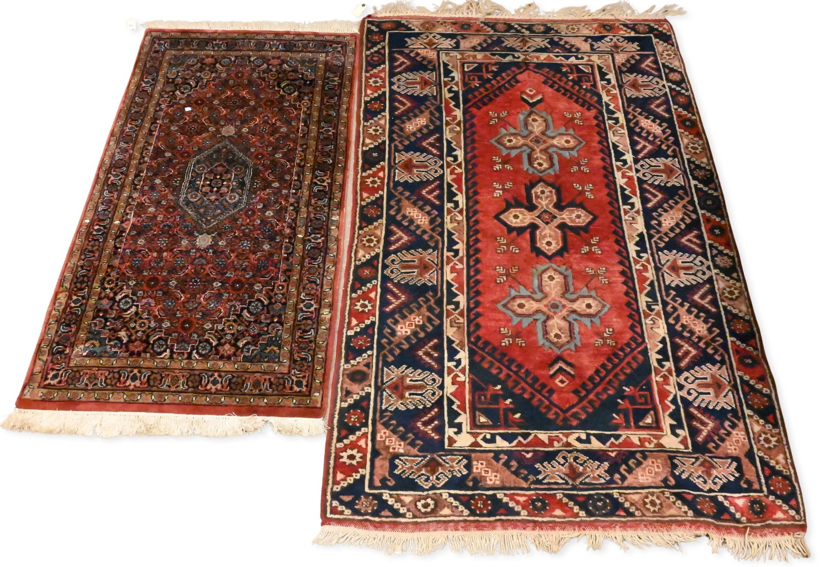 Two Oriental Throw Rugs: Two Oriental Throw Rugs to include one Bijar, 4' x 6' 6", 3' x 5' 3".