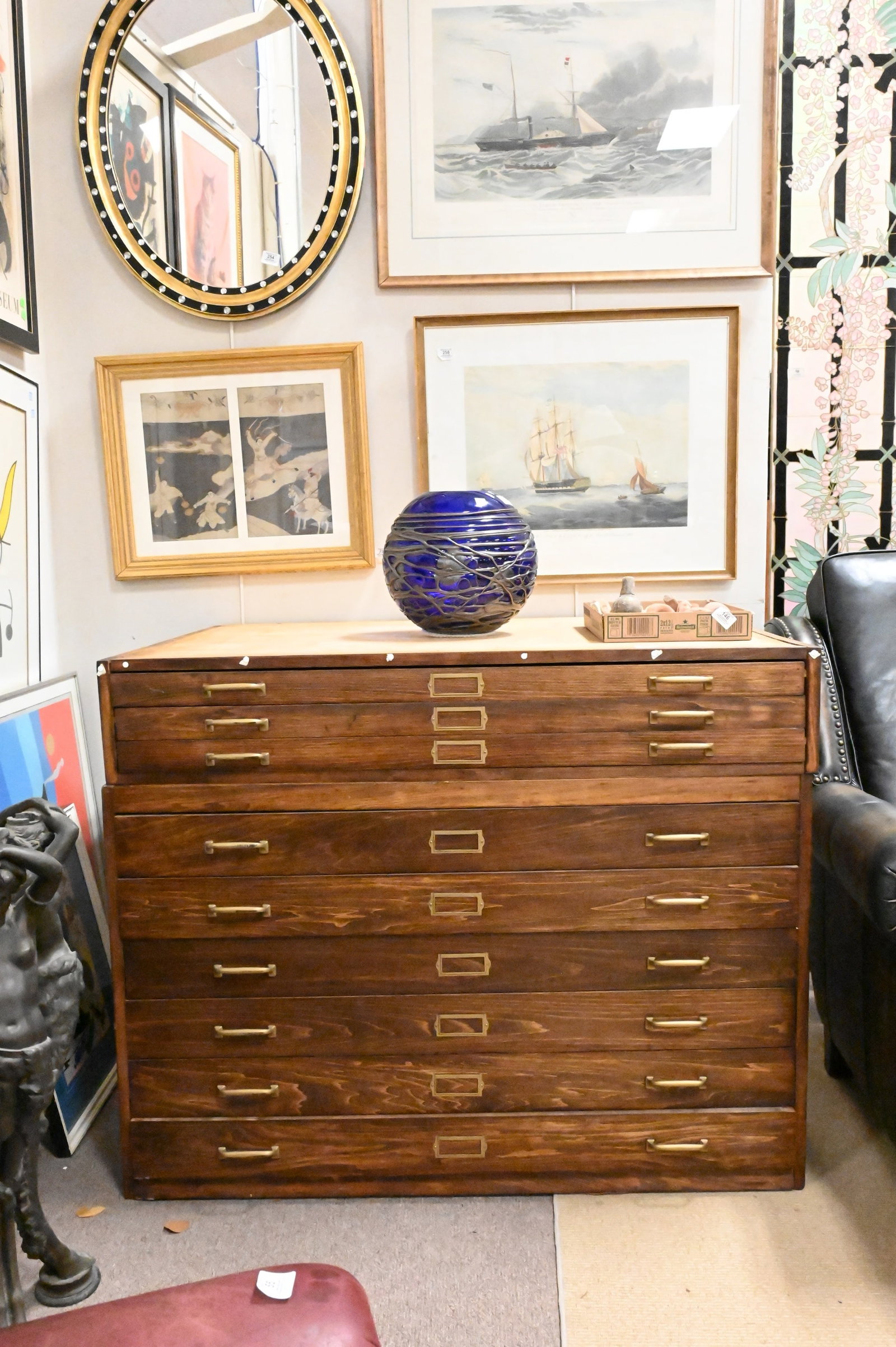 Two Part Railroad Map Cabinet - 2
