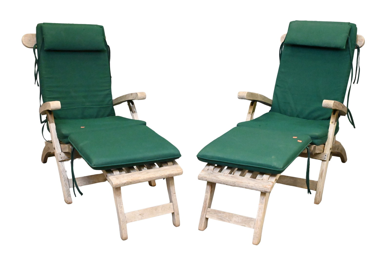 Pair of Teak Outdoor Steamer Lounge Chairs (1 of 5)