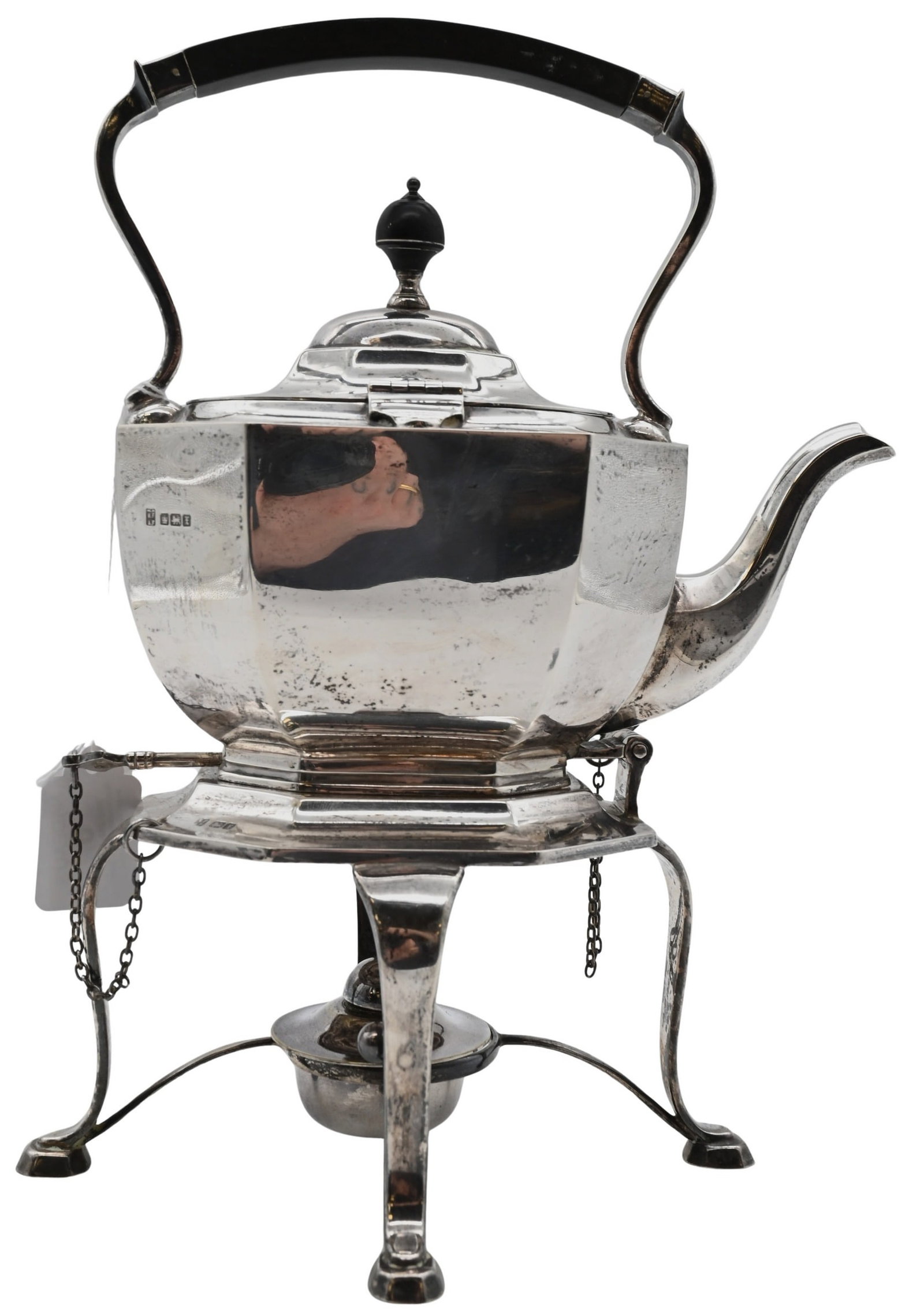 Sheffield English Sterling Silver Kettle and Stand (1 of 5)
