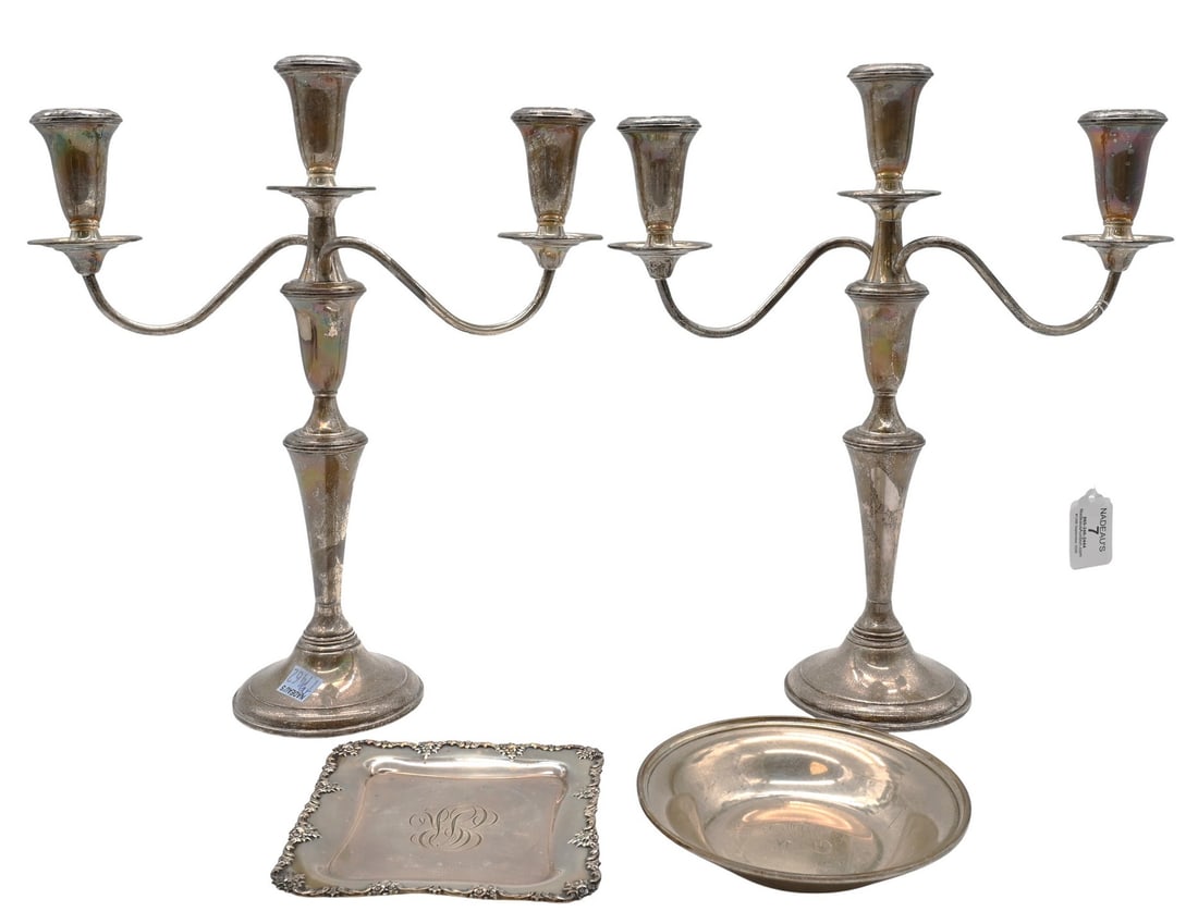 Five Piece Sterling Silver and Silverplate Group (1 of 5)