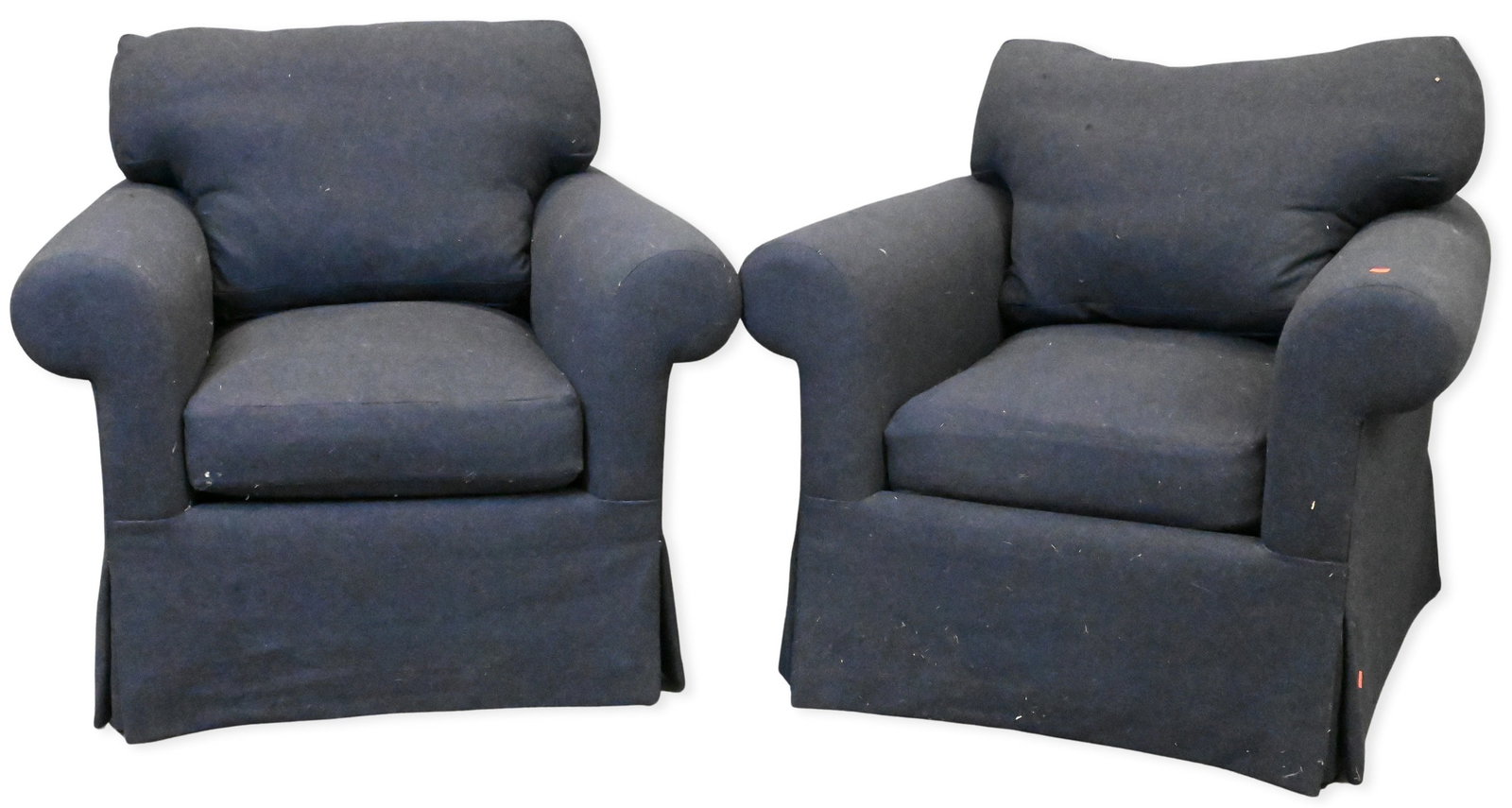 Pair of Custom Upholstered Wool Club Chairs (1 of 4)