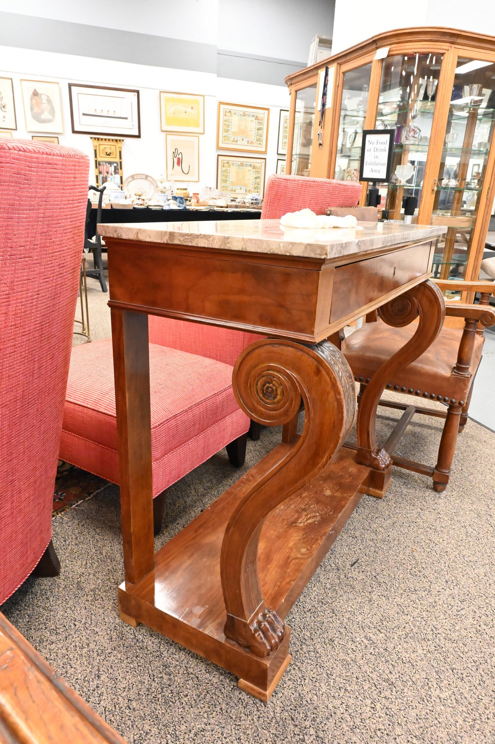 Grey Marble Top Pier Table - 5