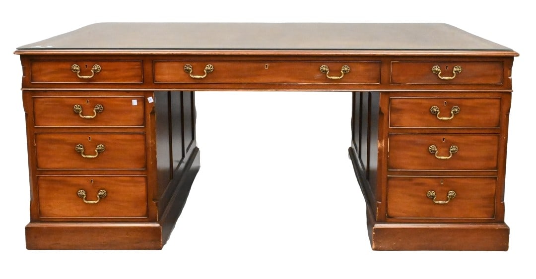 Mahogany Executives Leather Top Partners Desk (1 of 6)