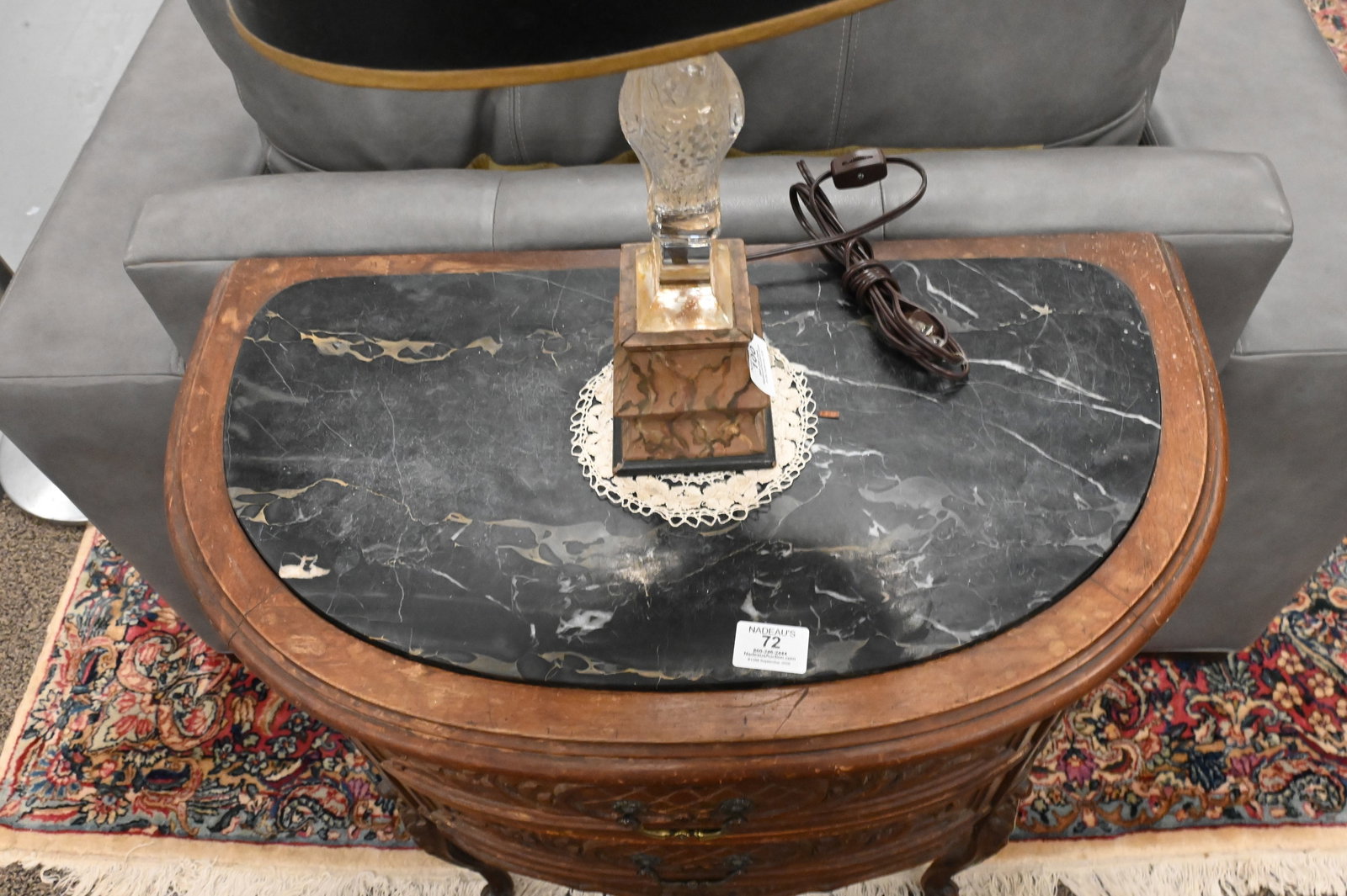Demilune Marble Top Commode - 3