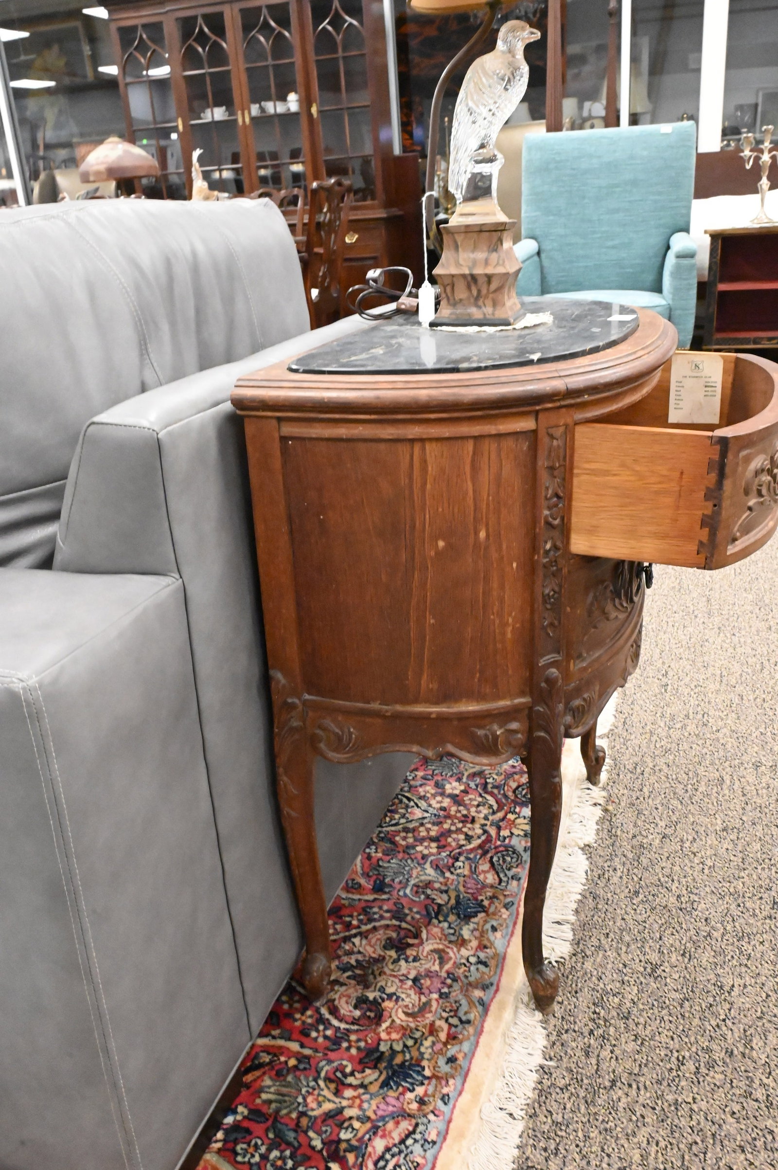 Demilune Marble Top Commode - 6