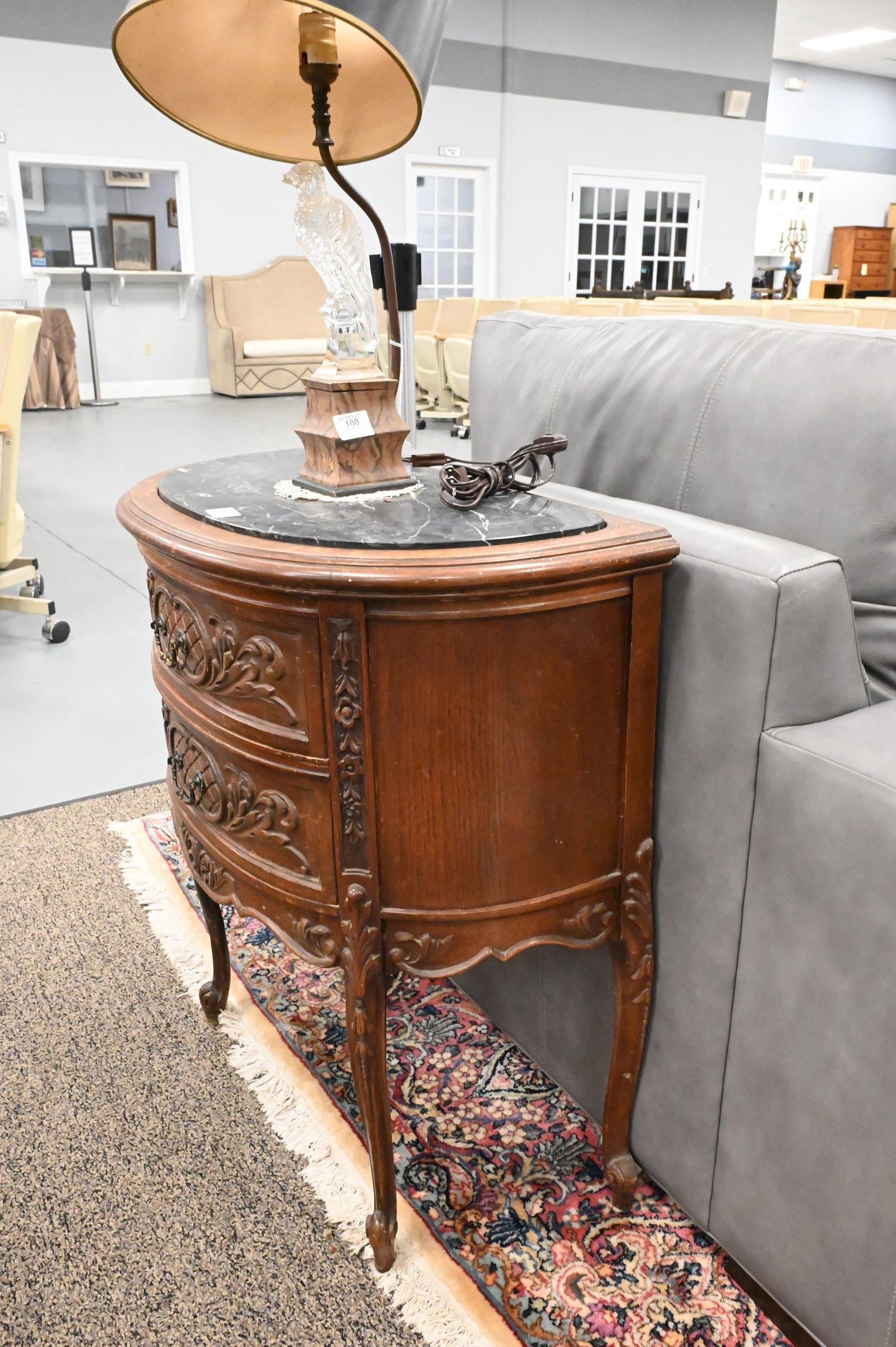 Demilune Marble Top Commode - 7