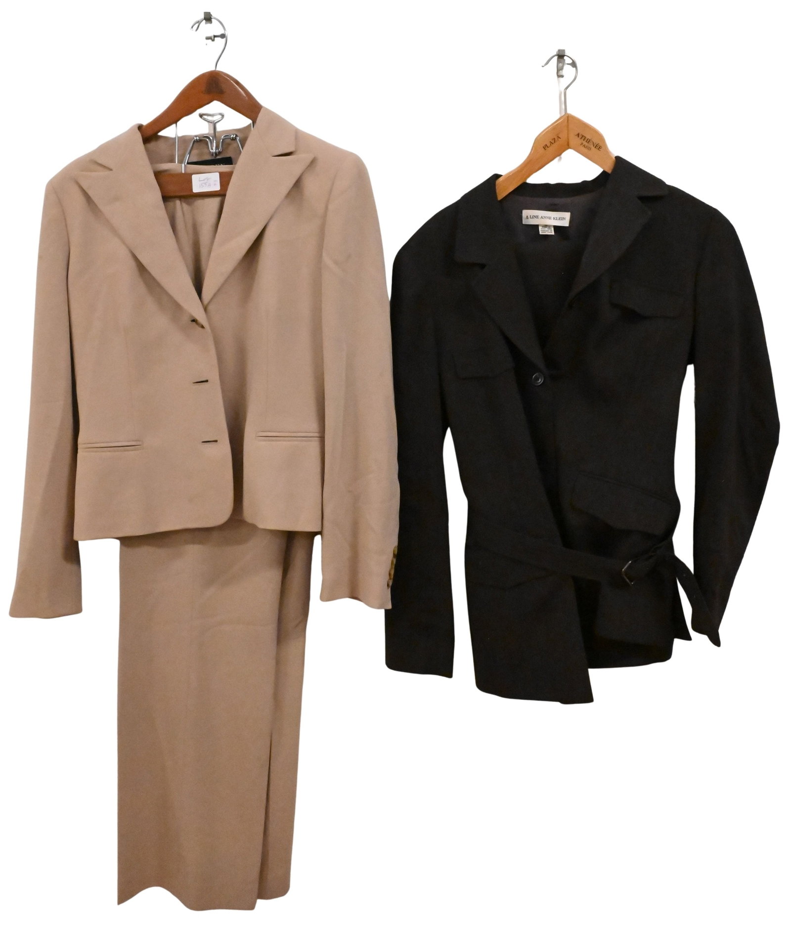 Two Ladies Suit Sets: Two Ladies Suit Sets to include tan Ralph Lauren size 10 and brown A line Anne Klein