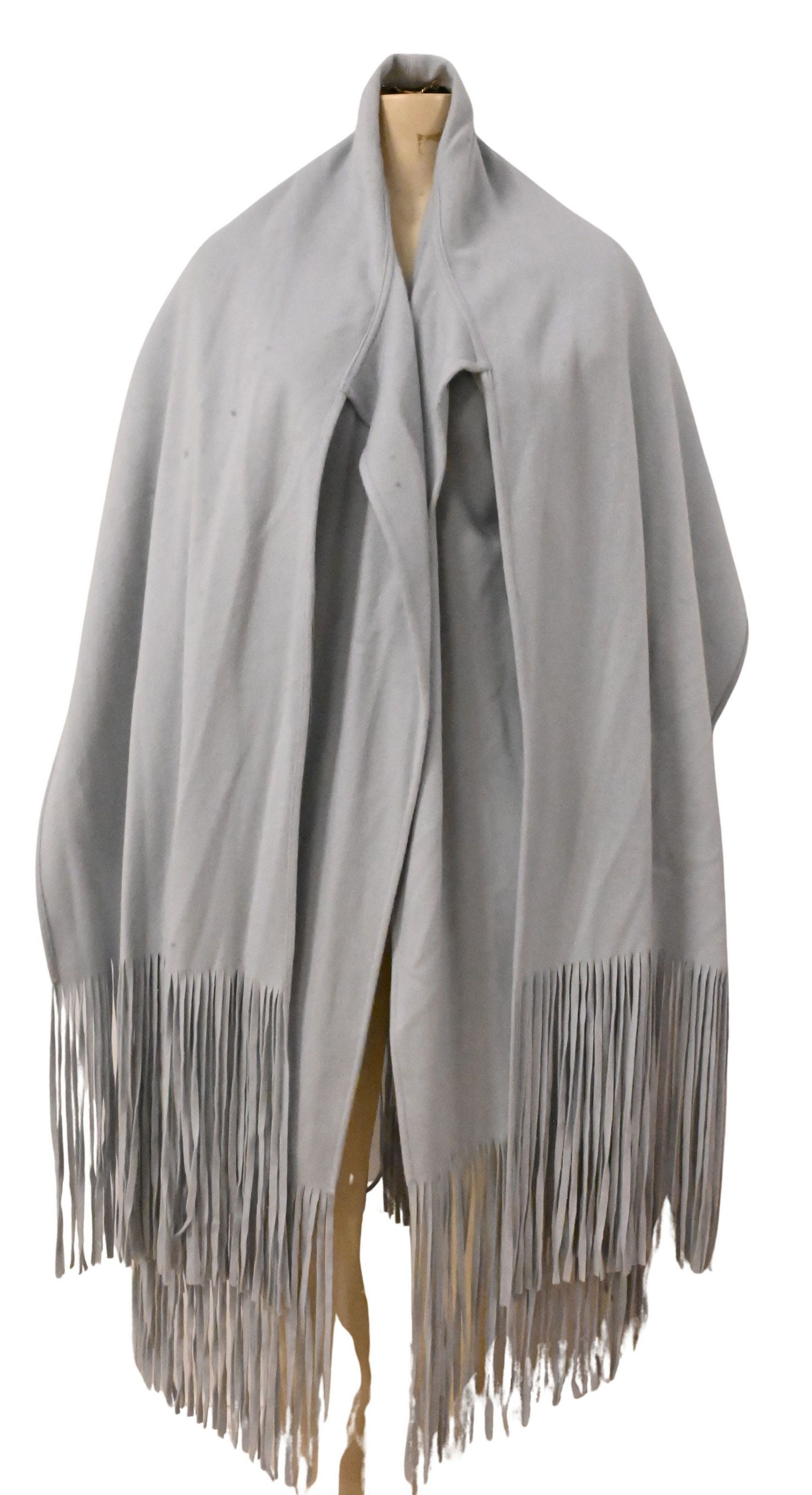 Salvatore Ferragamo 100% Cashmere Cape / Shawl in Grey (1 of 4)