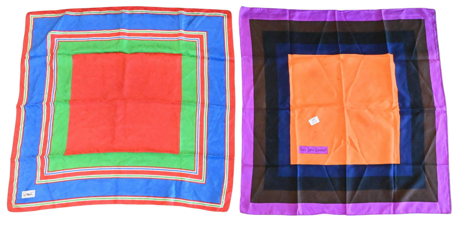 Group of Four Designer Silk Scarves (1 of 5)