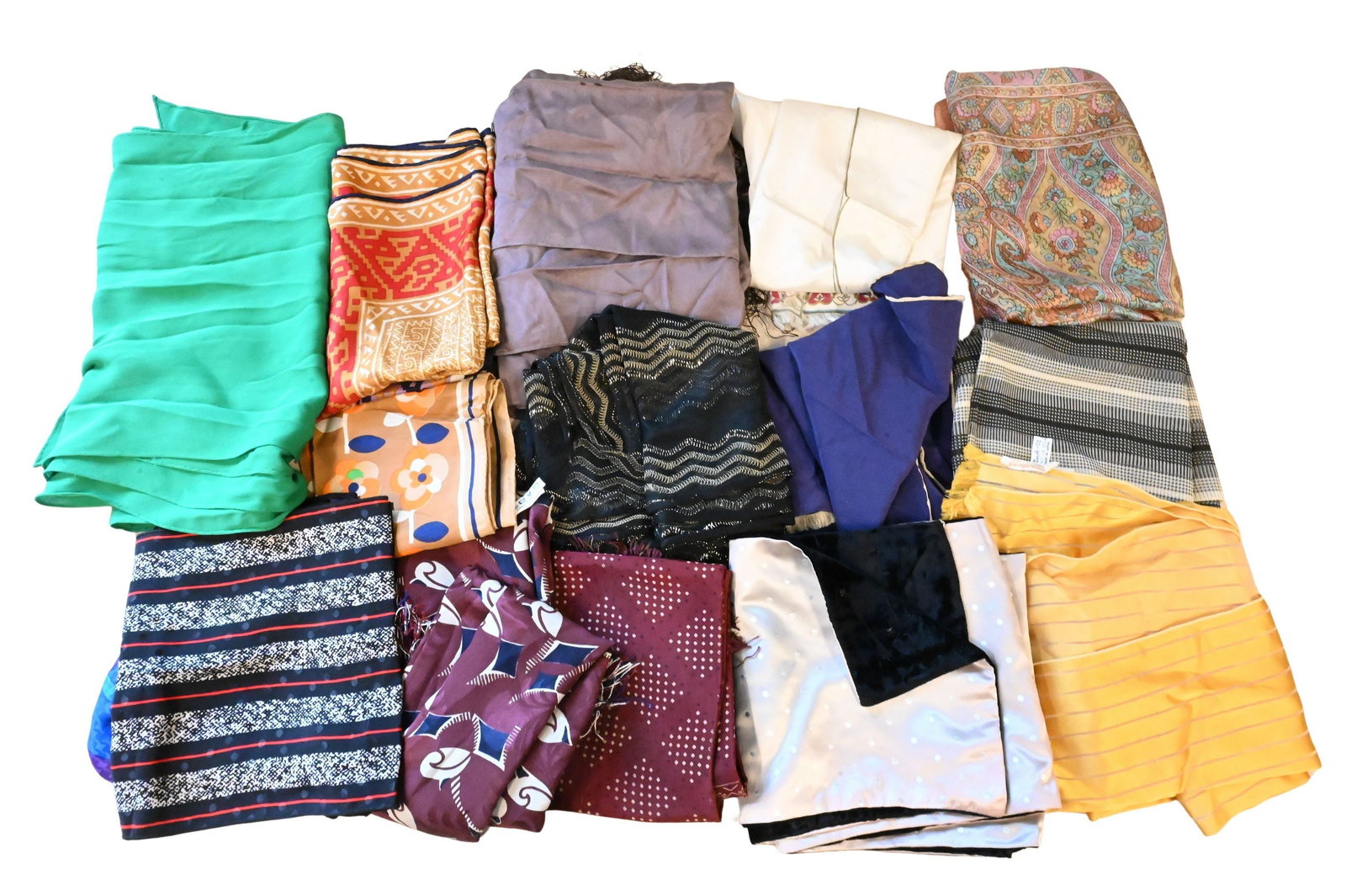 Group of Approximately 30 Neck Scarves and Shawls (1 of 5)