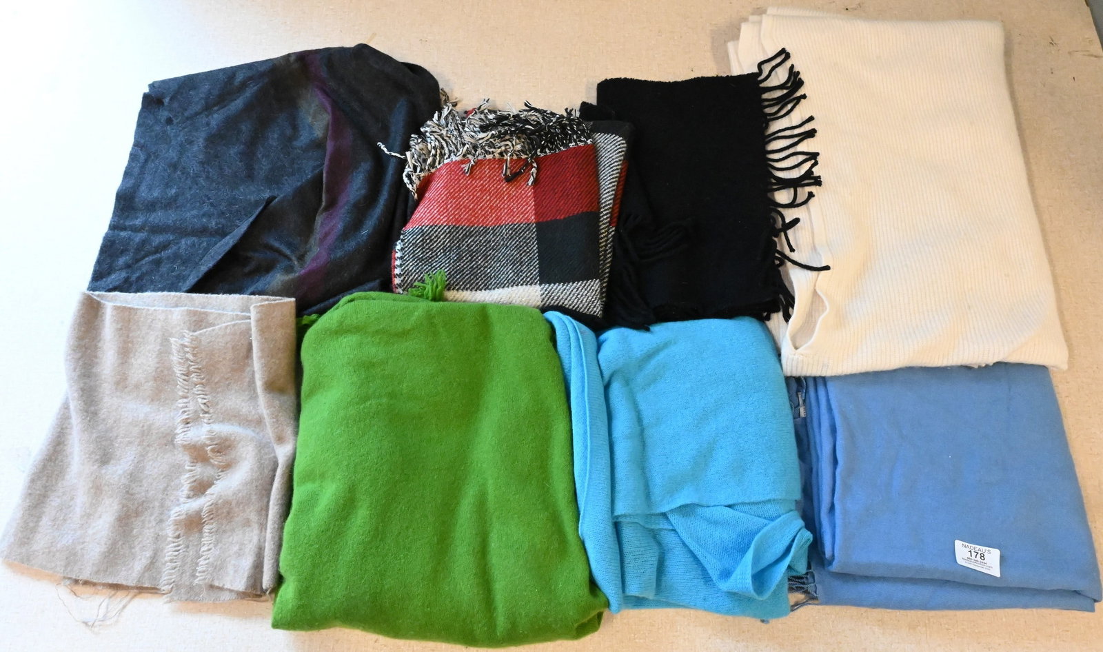 Group of Eight Women's Cashmere Scarves, Wraps, and Travel Shawls (1 of 6)
