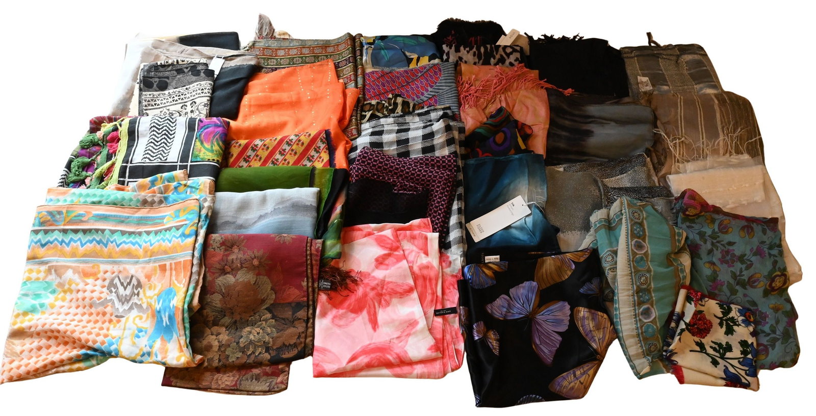 Group of Approximately 20 Scarves and Shawls (1 of 7)