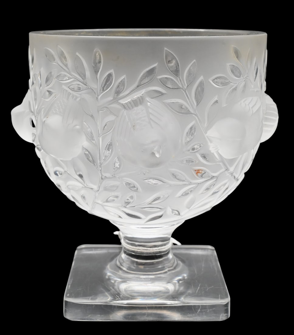 Lalique "Elizabeth" Crystal Pedestal Vase (1 of 4)