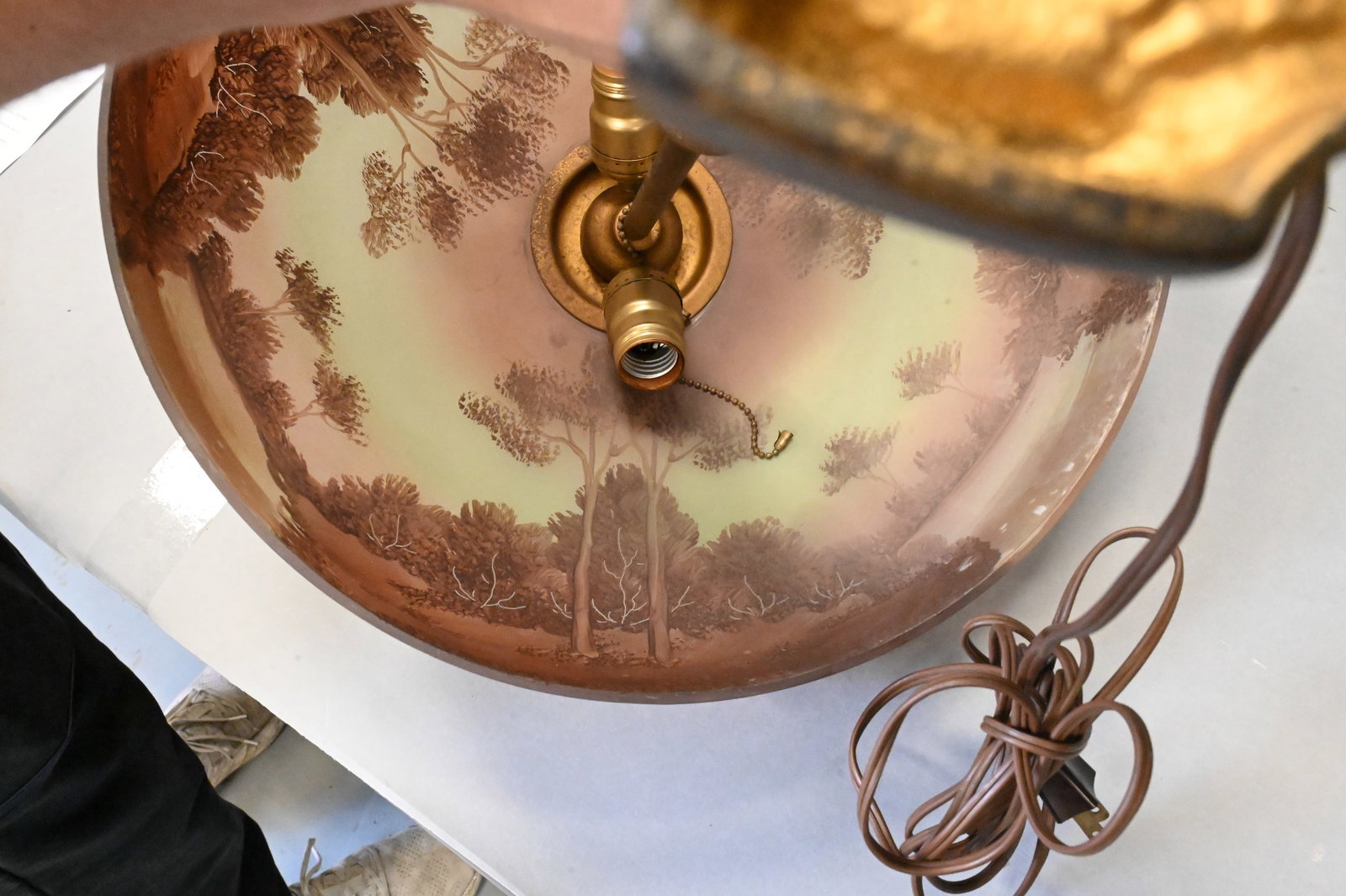 Reverse-Painted Glass Table Lamp - 4