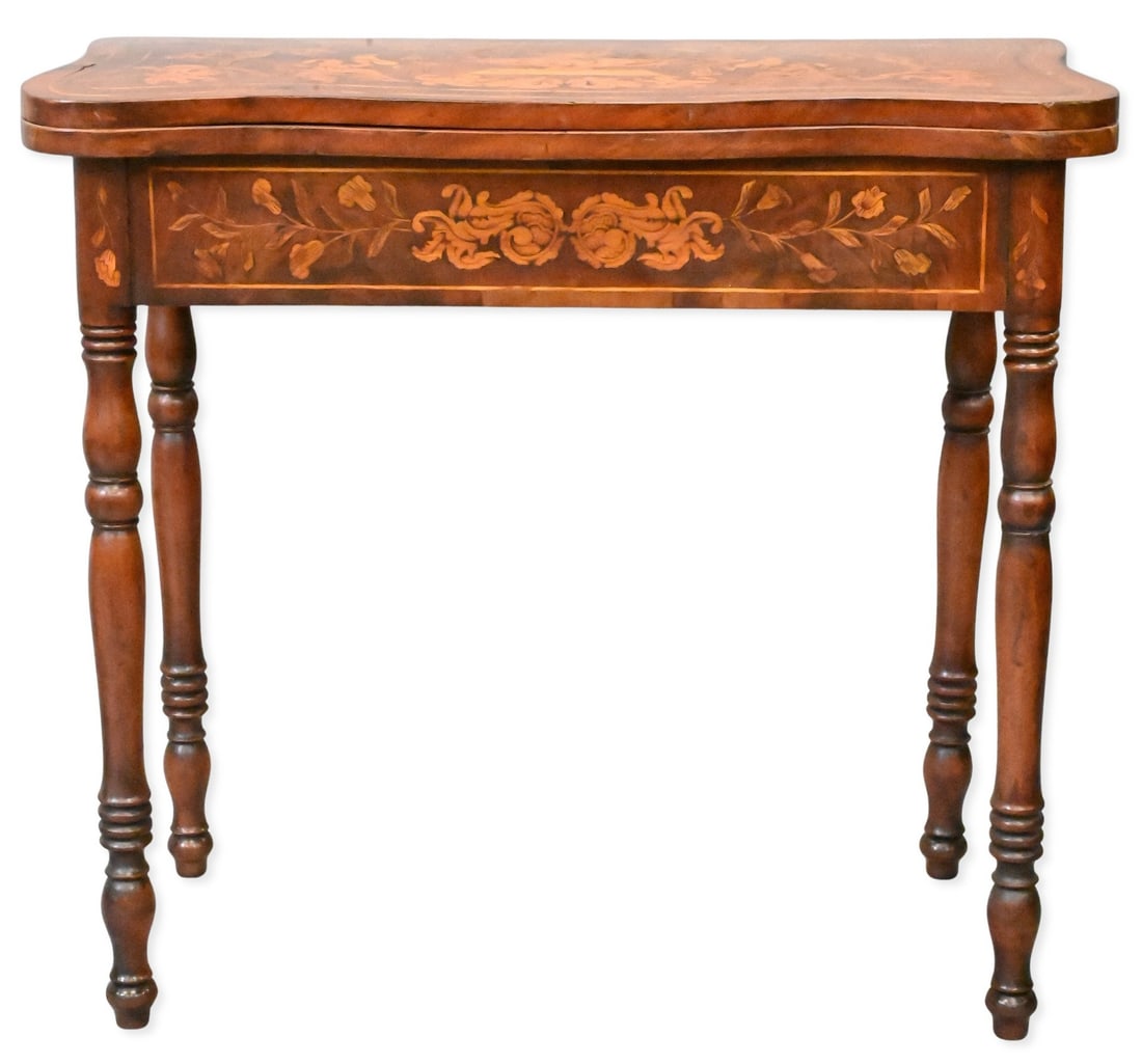 Marquetry Inlaid Gaming Table (1 of 6)