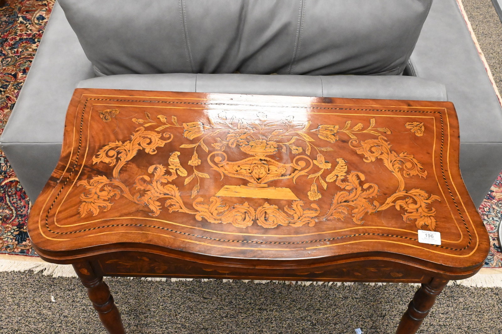 Marquetry Inlaid Gaming Table - 3
