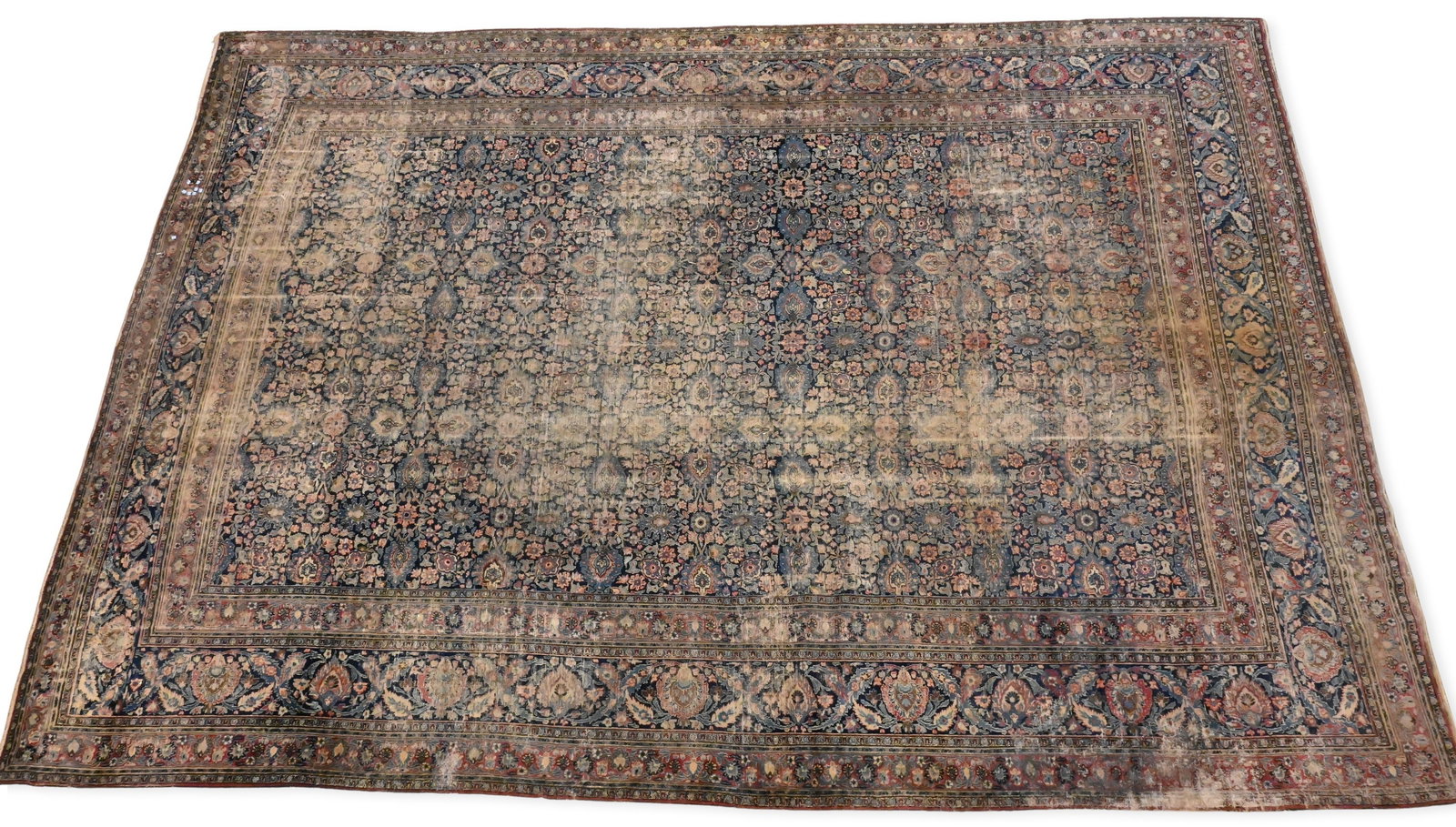 Oriental Room Size Carpet: Oriental Room Size Carpet low pile, wear throughout 13' x 19'