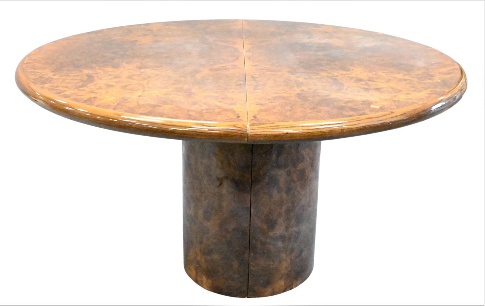 Round Burlwood Veneer Dining Table (1 of 5)