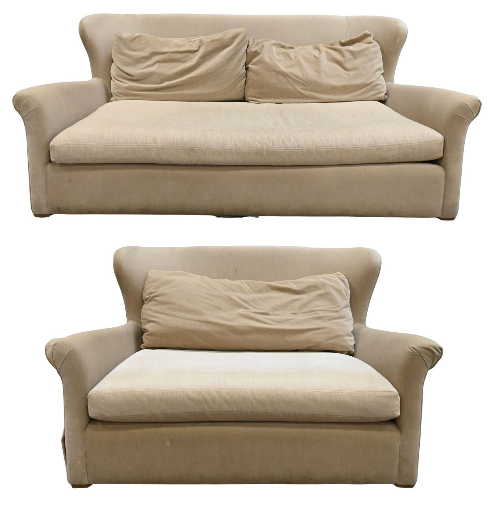 Two: Restoration Hardware "Belgian Wingback" Upholstered Sofa & Restoration Hardware "Belgian (1 of 7)