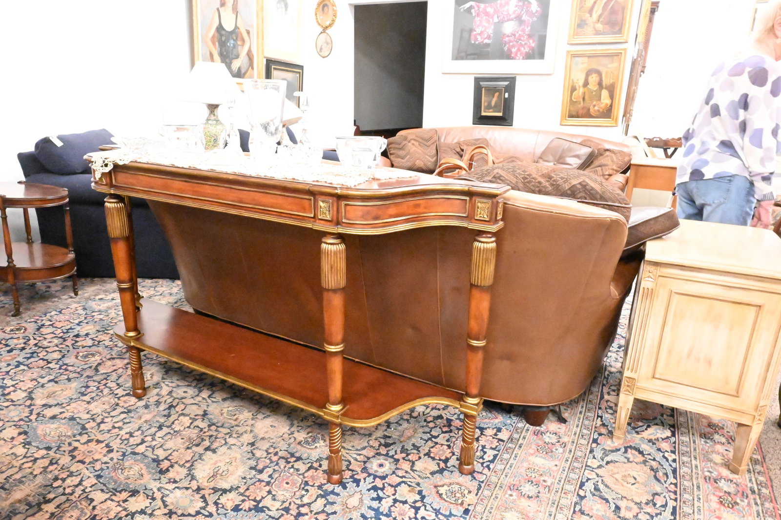 Louis XVI Style Mahogany Console / Sofa Table - 2