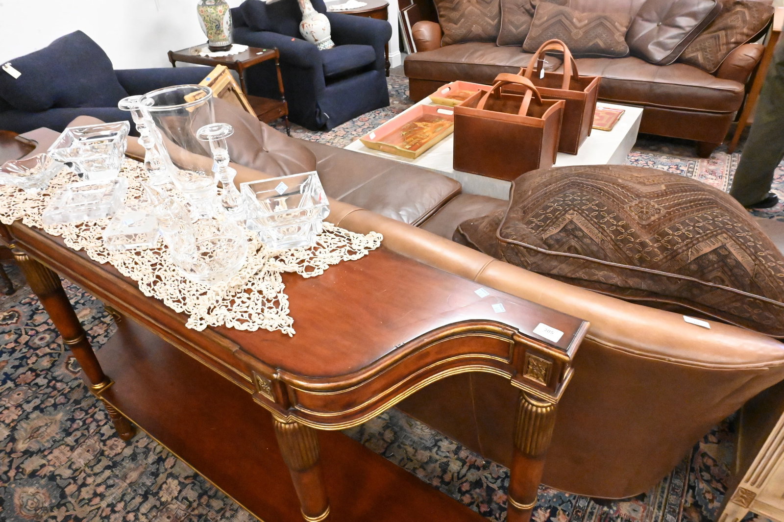 Louis XVI Style Mahogany Console / Sofa Table - 3