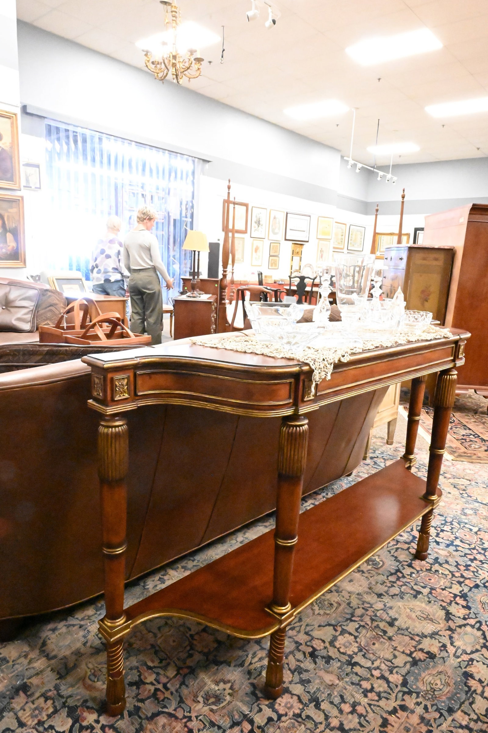 Louis XVI Style Mahogany Console / Sofa Table - 4