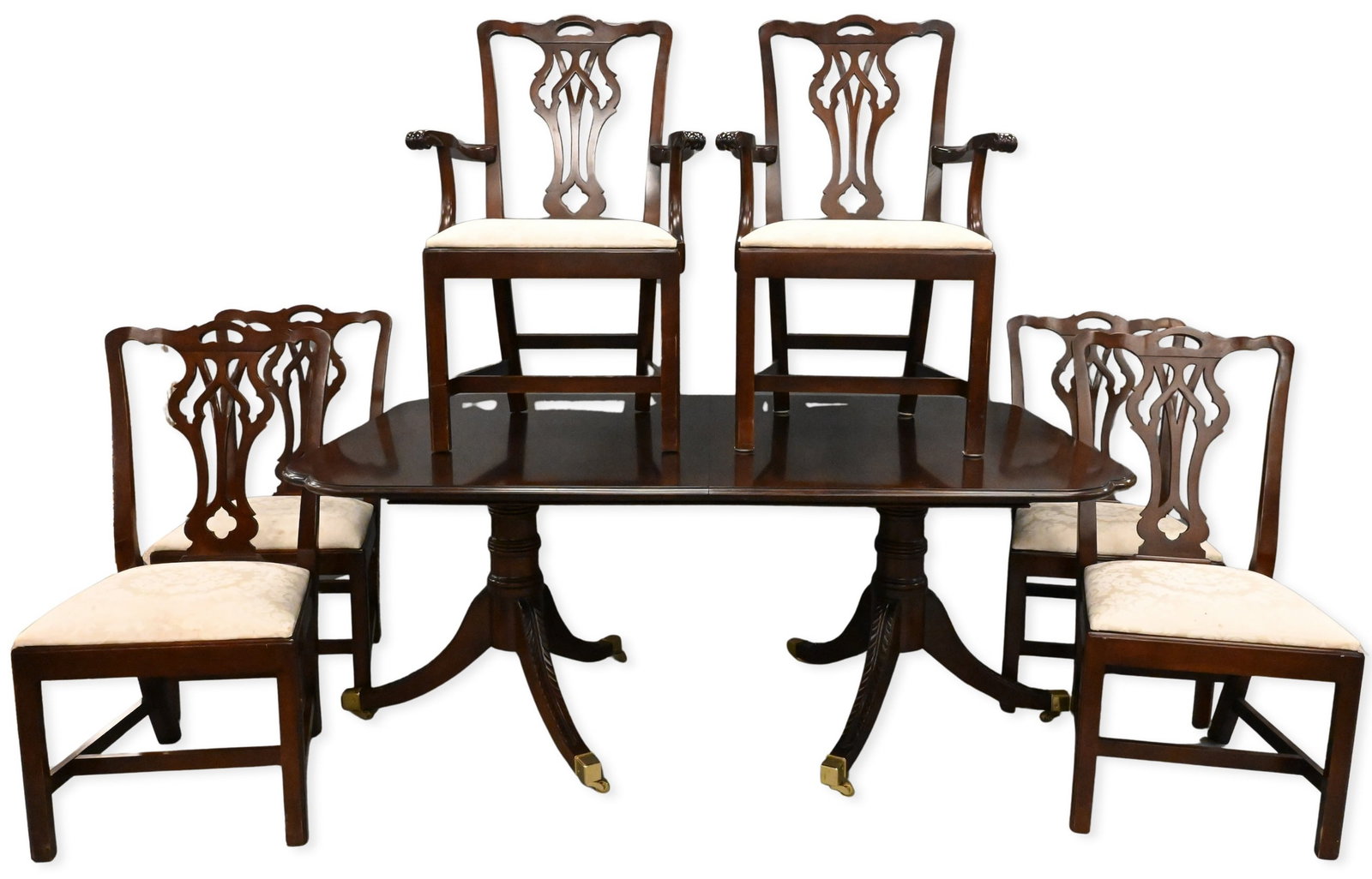 Seven Piece Statton Furniture Cherry Chippendale Style Dining Set (1 of 11)