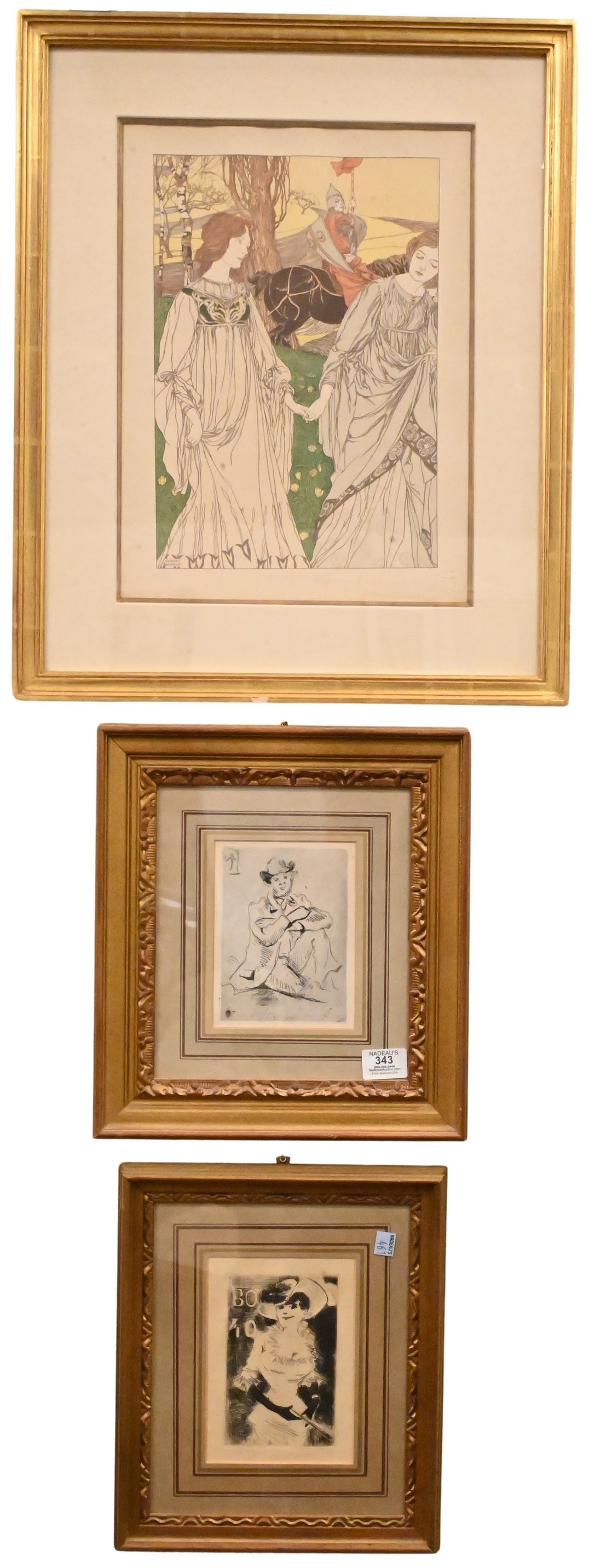 Three Framed Collector's Guild Etchings: Three Framed Collector's Guild Etchings to include Paul Cézanne (French, 1839–1906) "Portrait de Guillaumin," and Jean-Louis Forain (French, 1852–1931) "Woman with Fan," limited edition