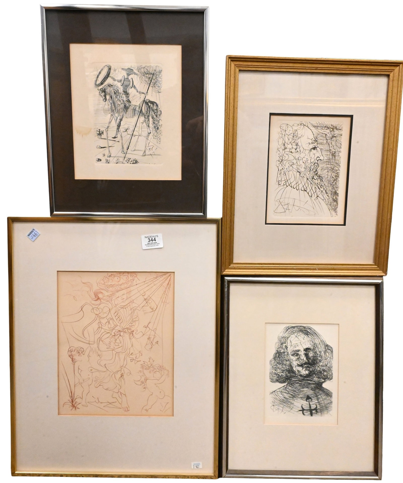 Four Framed Salvador Dalí (Spanish, 1904–1989) Collector's Guild Etchings (1 of 5)