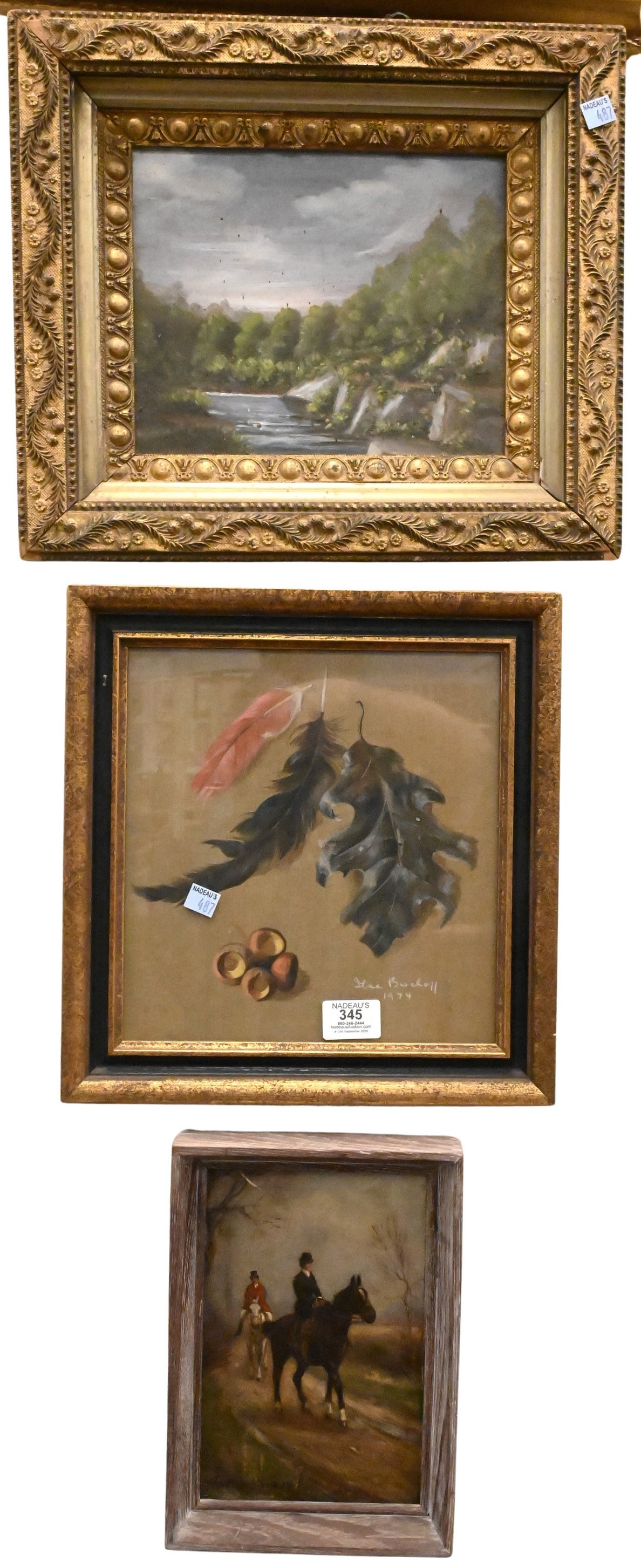 Five Framed Landscape and Still Life Paintings: Five Framed Landscape and Still Life Paintings to include watercolor on paper depicting San Gimignano, Tuscany, signed illegibly lower right; oil on canvas depicting a boat on the water, signed lower