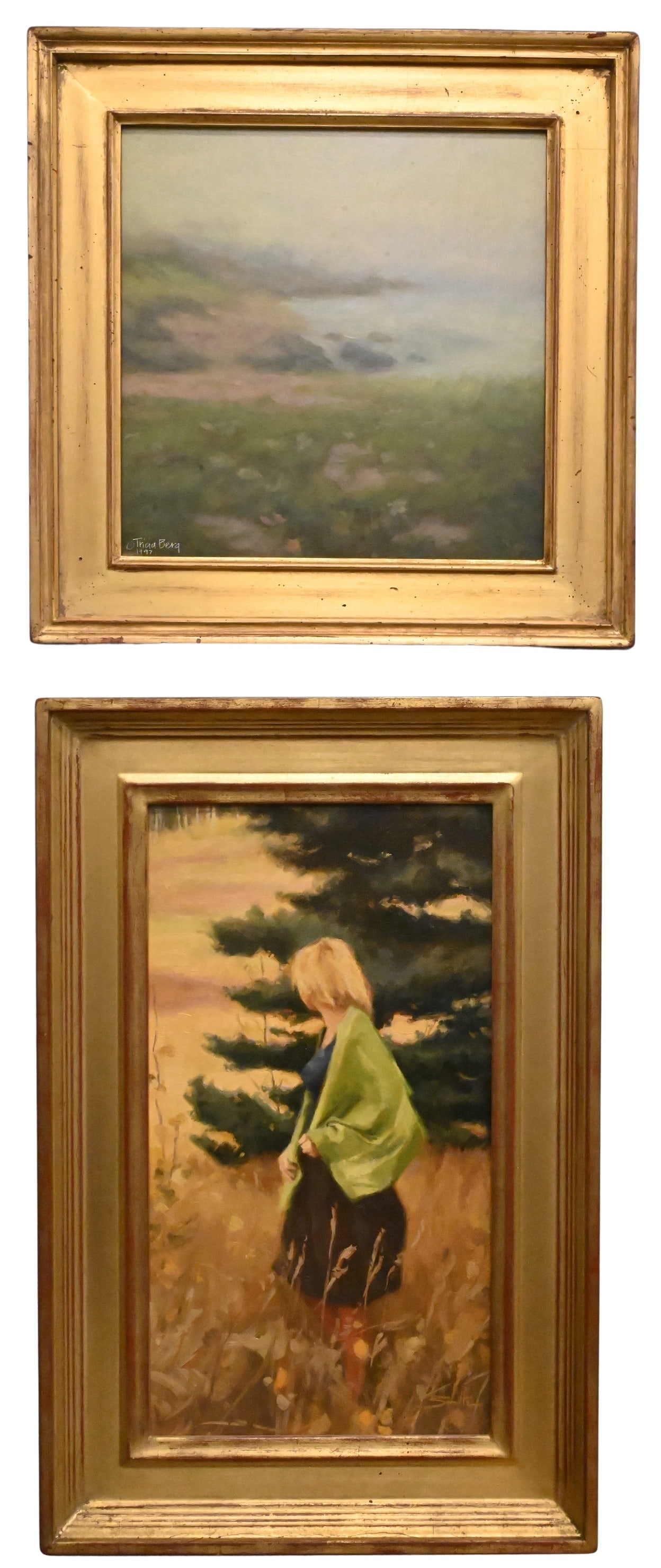 Four Framed Landscape Scenes: Four Framed Landscape Scenes to include Three: Dan Schultz (American B.1975) "Familiar Place", "Fields of Gold", "Touched By The Light" Oil on canvases depicting female models in serene wilderness