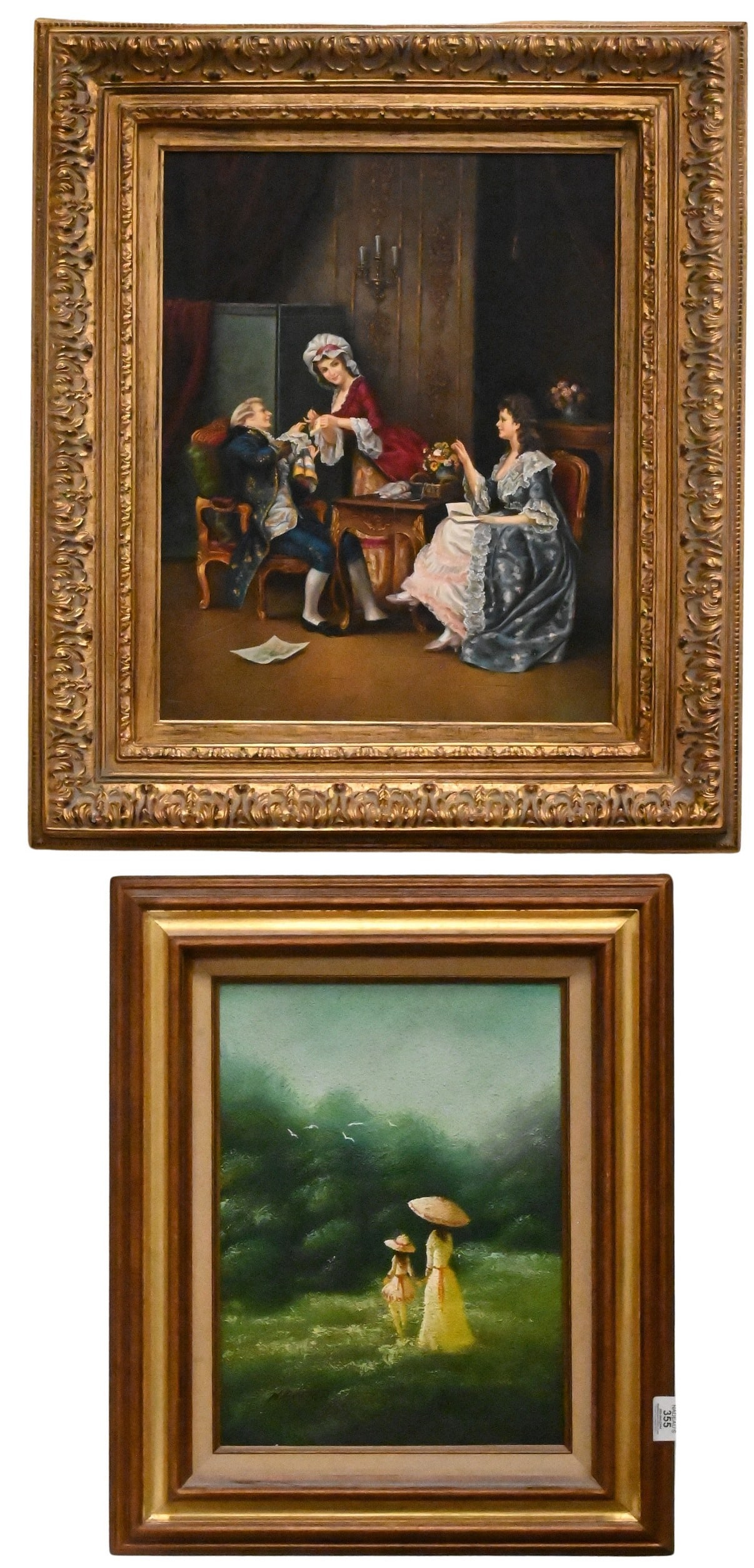 Two Framed Decorative Figural Paintings (1 of 4)