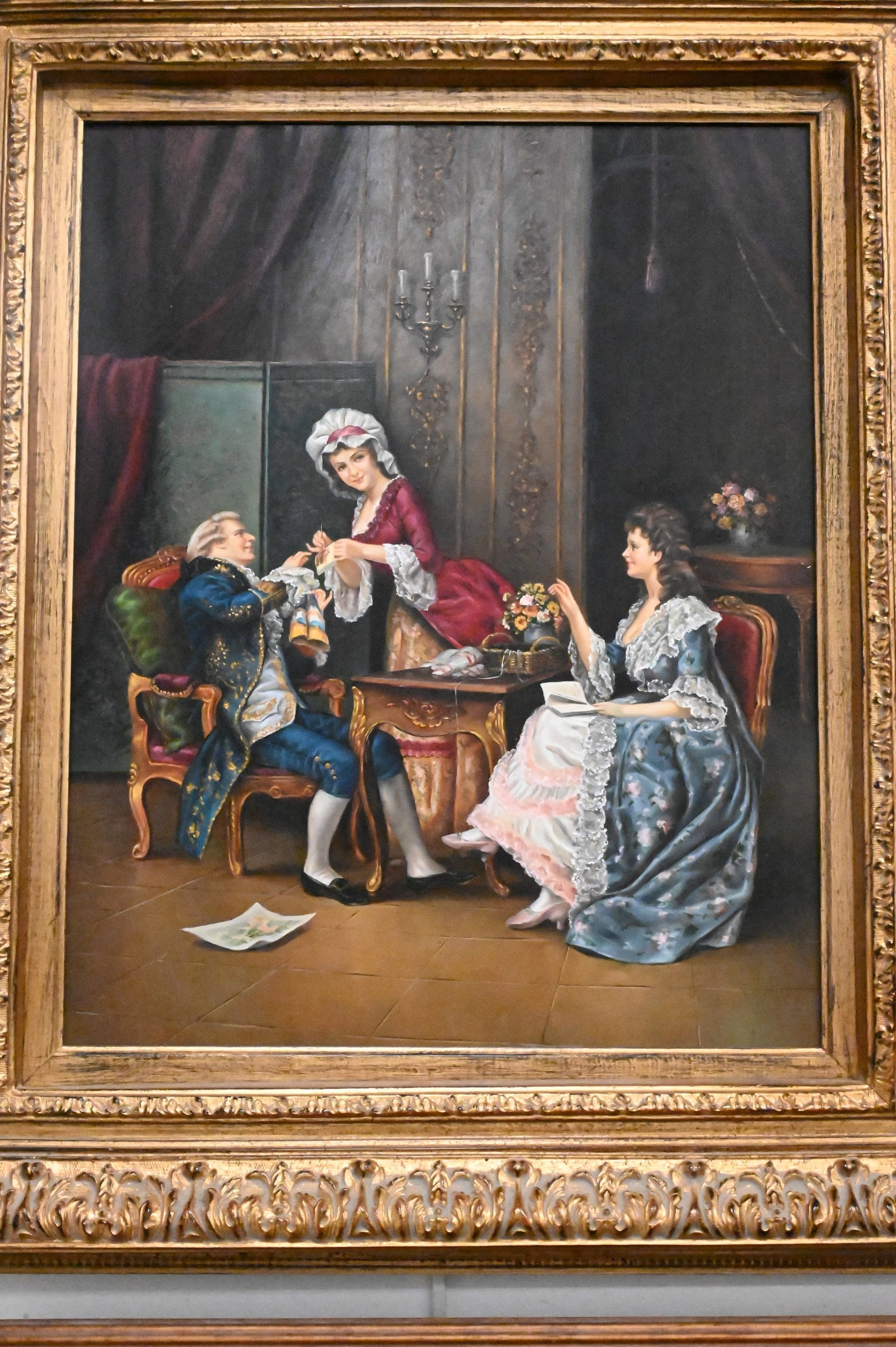 Two Framed Decorative Figural Paintings - 2