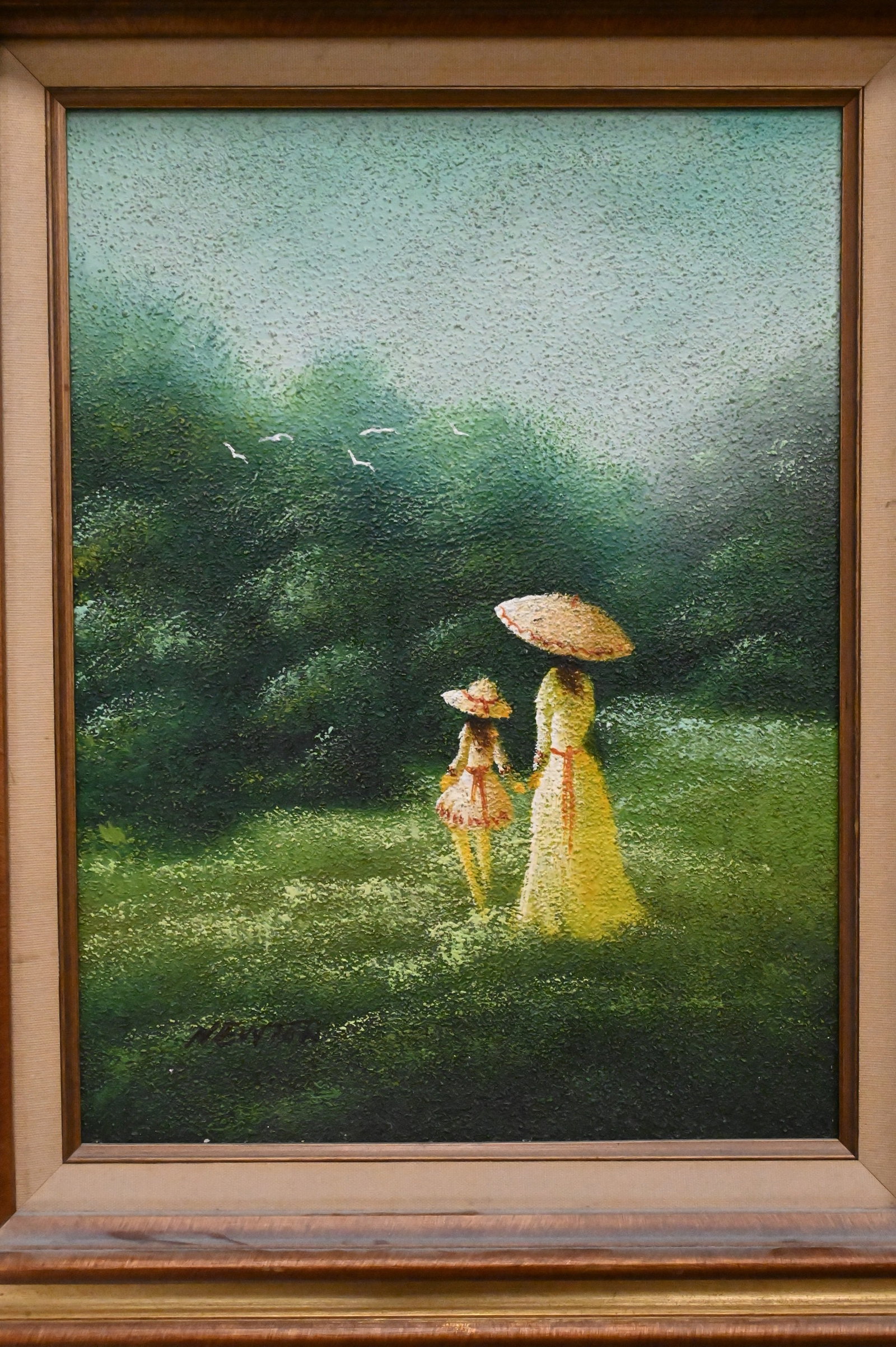 Two Framed Decorative Figural Paintings - 3