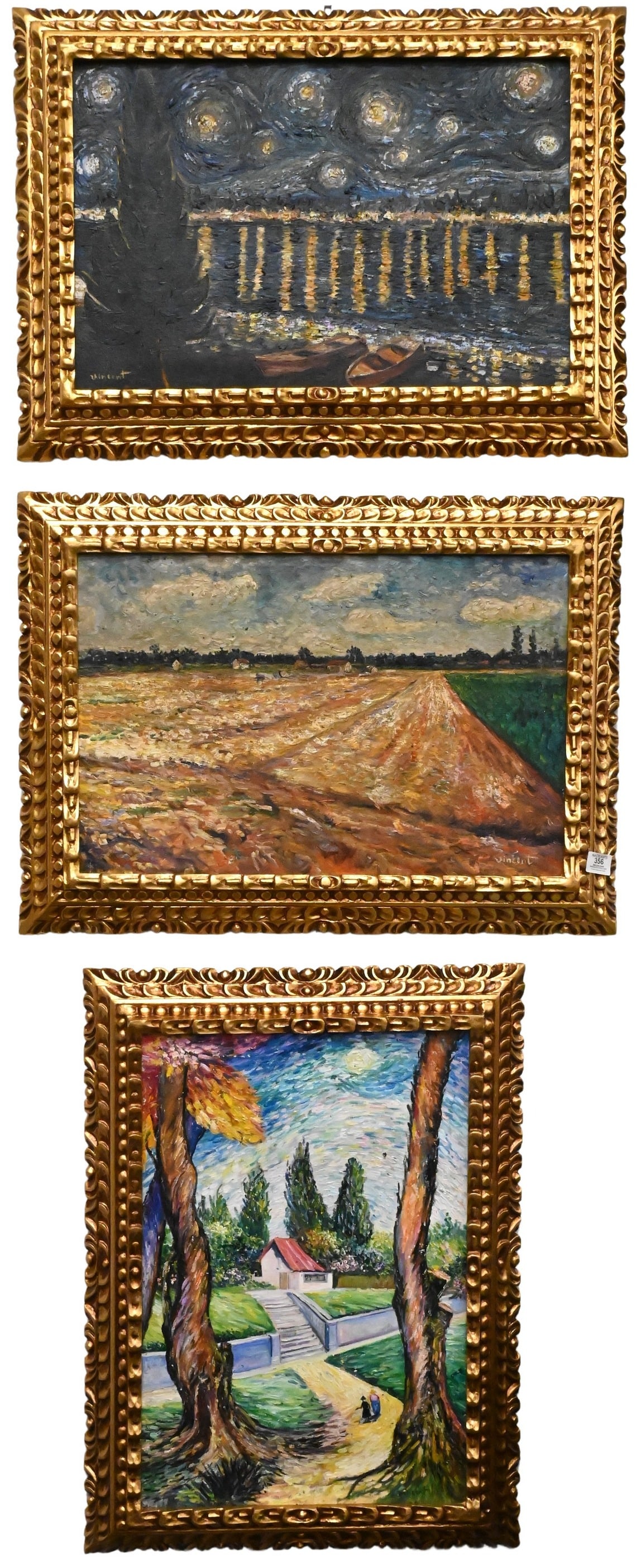 Three Framed Reproduction Landscapes After Vincent Van Gogh (Dutch, 1853–1890) (1 of 4)