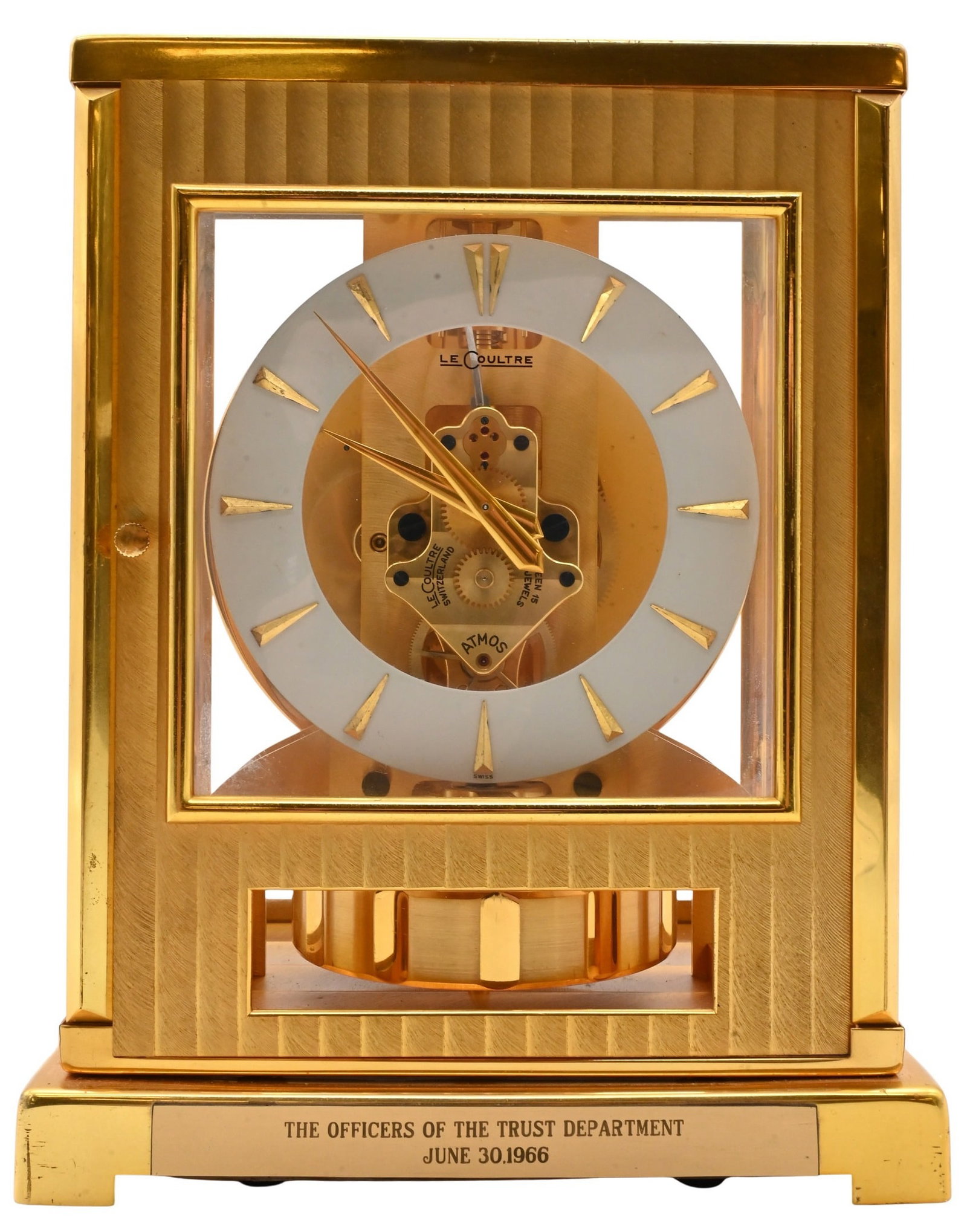 Le Coultre Atmos Clock: Le Coultre Atmos Clock height 9 inches, base 5 1/4" x 7"