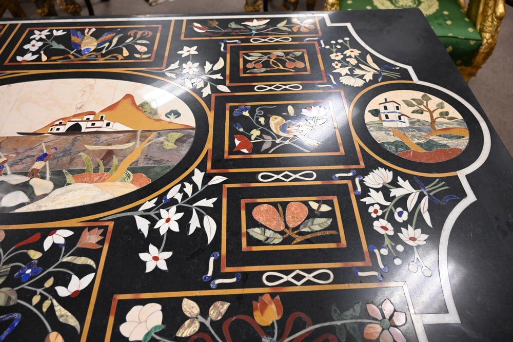 Pietra Dura Top Dining Table - 4
