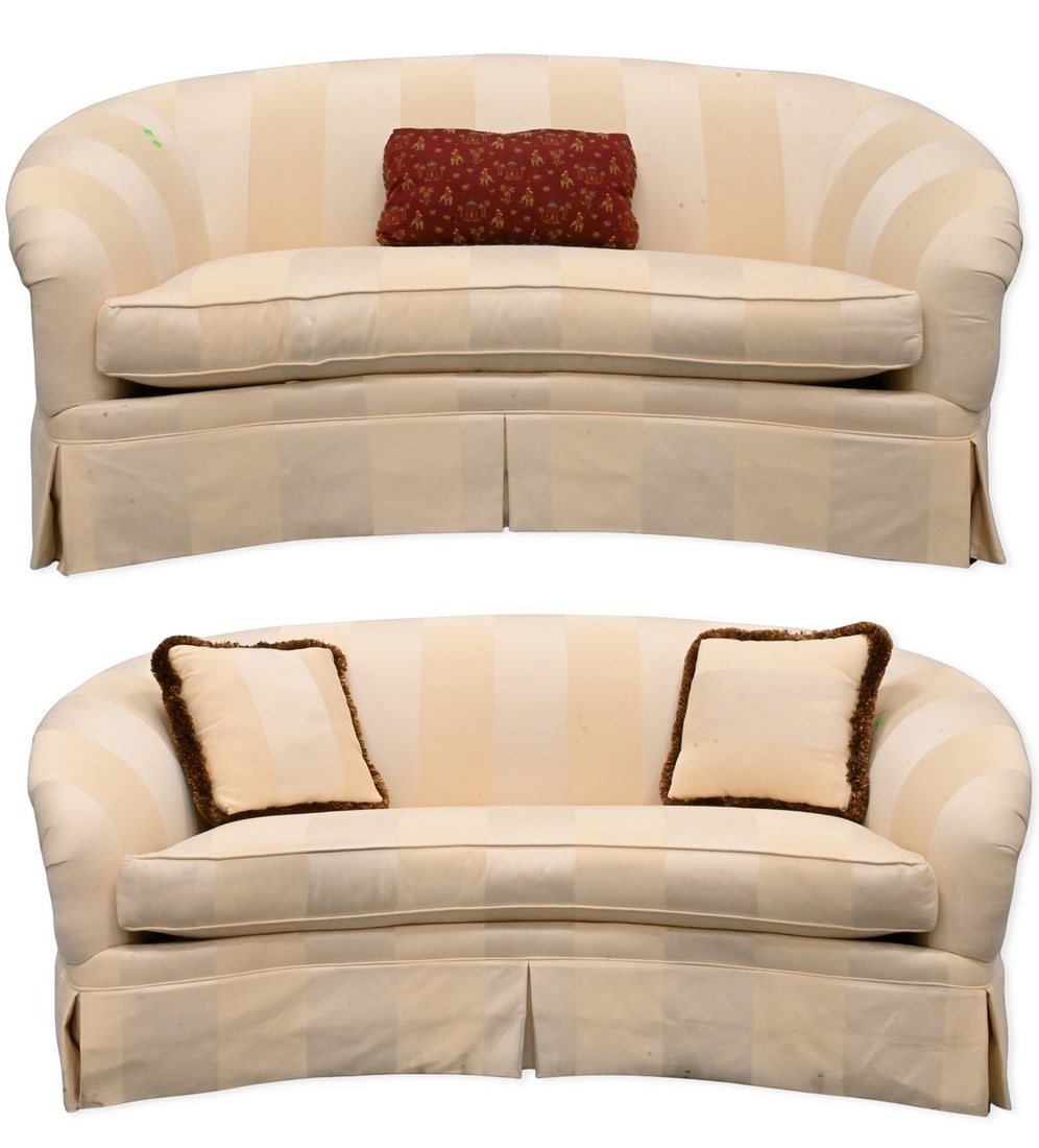 Restoration Hardware “Belgian Wingback?? Upholstered Sofa and Loveseat (1 of 7)