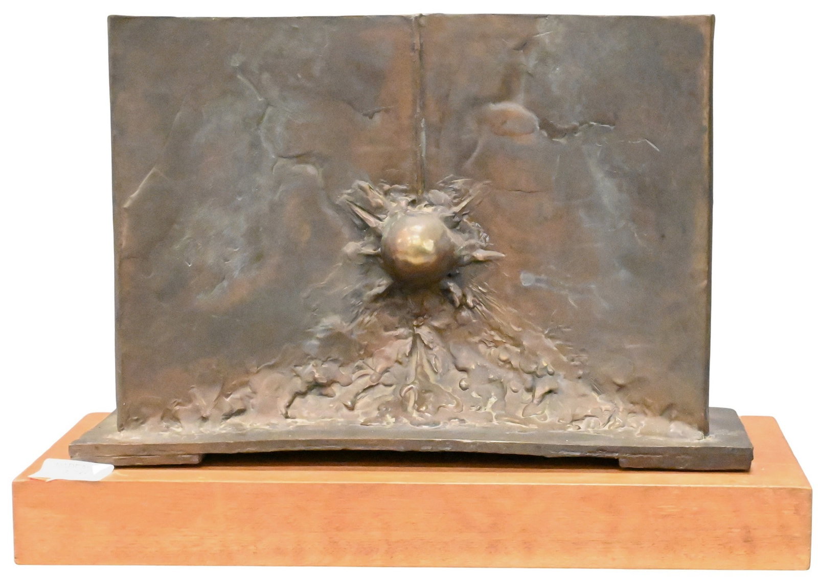Helen Shafter Feyler-Switz (American, 1925-2006): Helen Shafter Feyler-Switz (American, 1925-2006) "Suite 3" Organic Geometric Form Patinated bronze on wood base Signed verso Helen Feyler Height of bronze 10 inches, width 12 inches